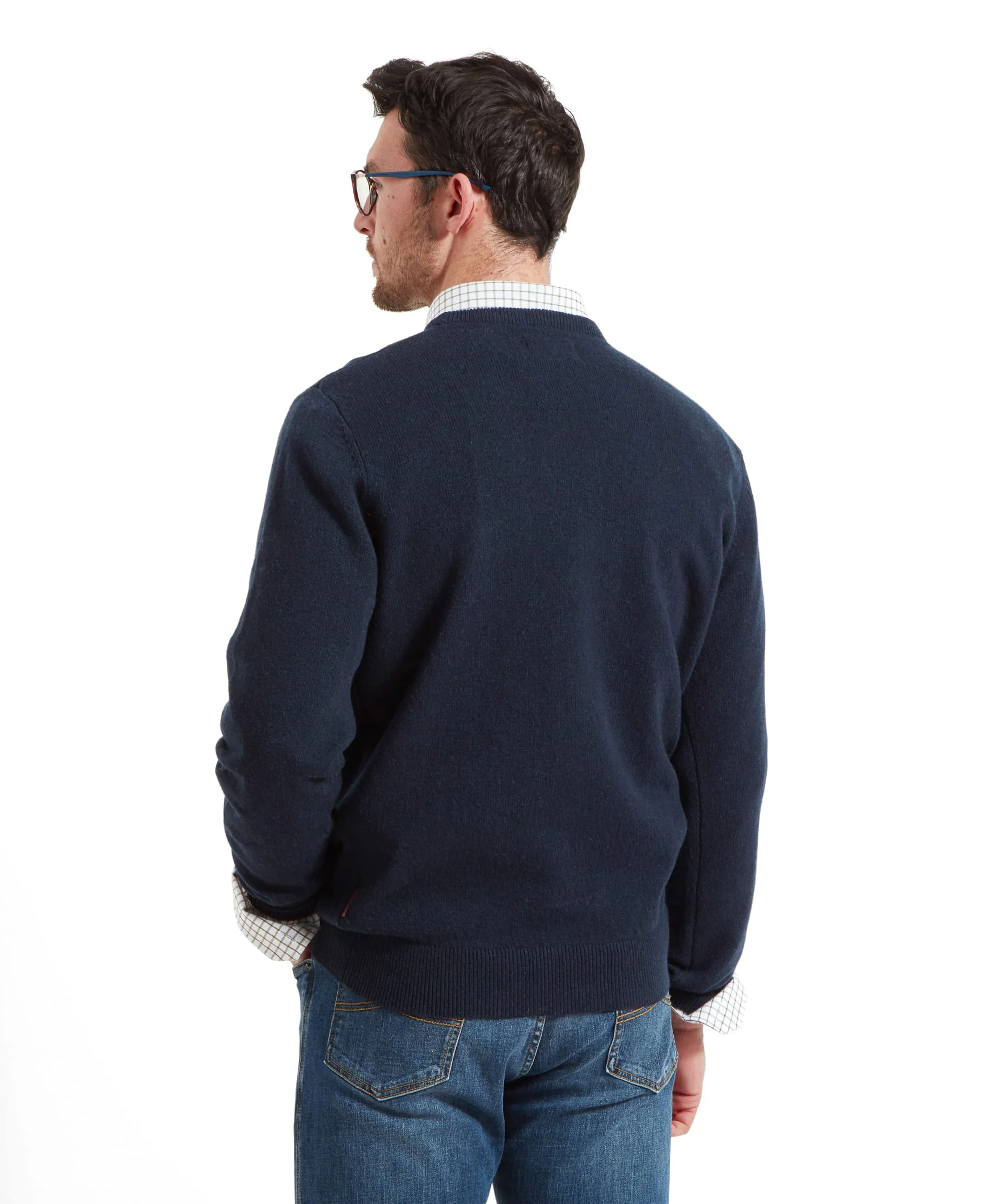 Lambswool Crew Neck - Navy - Image 5