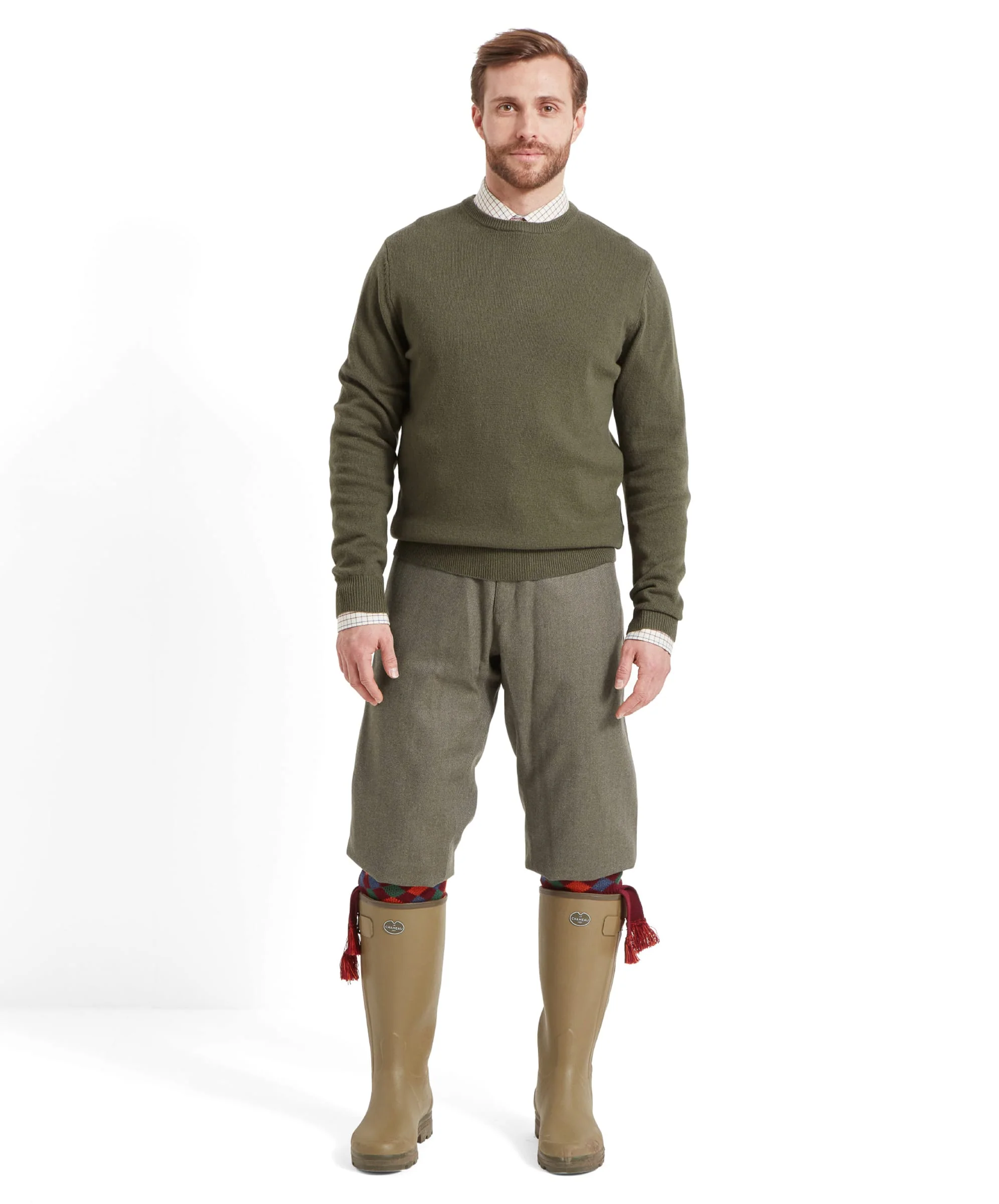 Lewis Lambswool Crew Neck Jumper - Woodland - Image 3