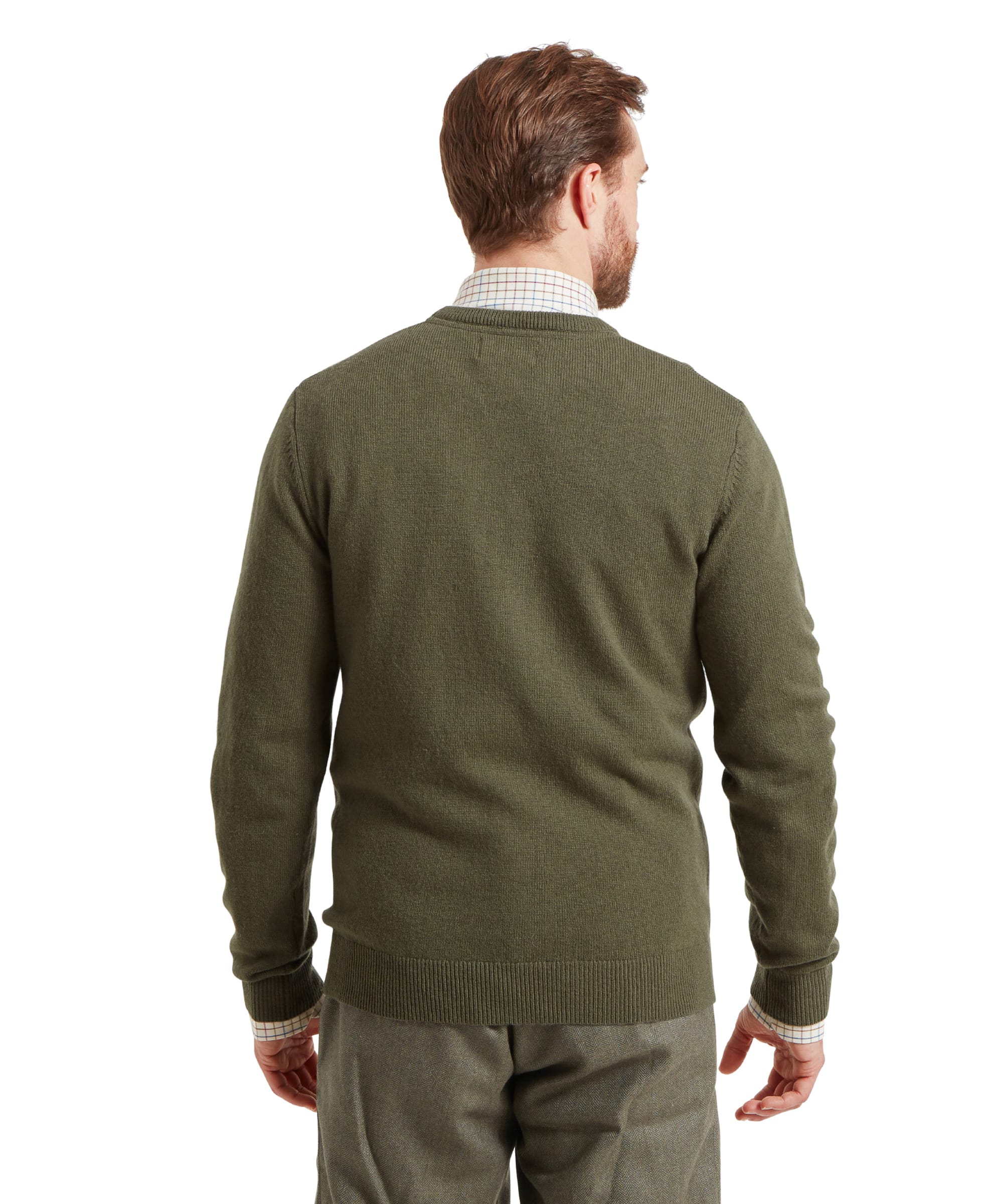 Lewis Lambswool Crew Neck Jumper - Woodland - Image 5