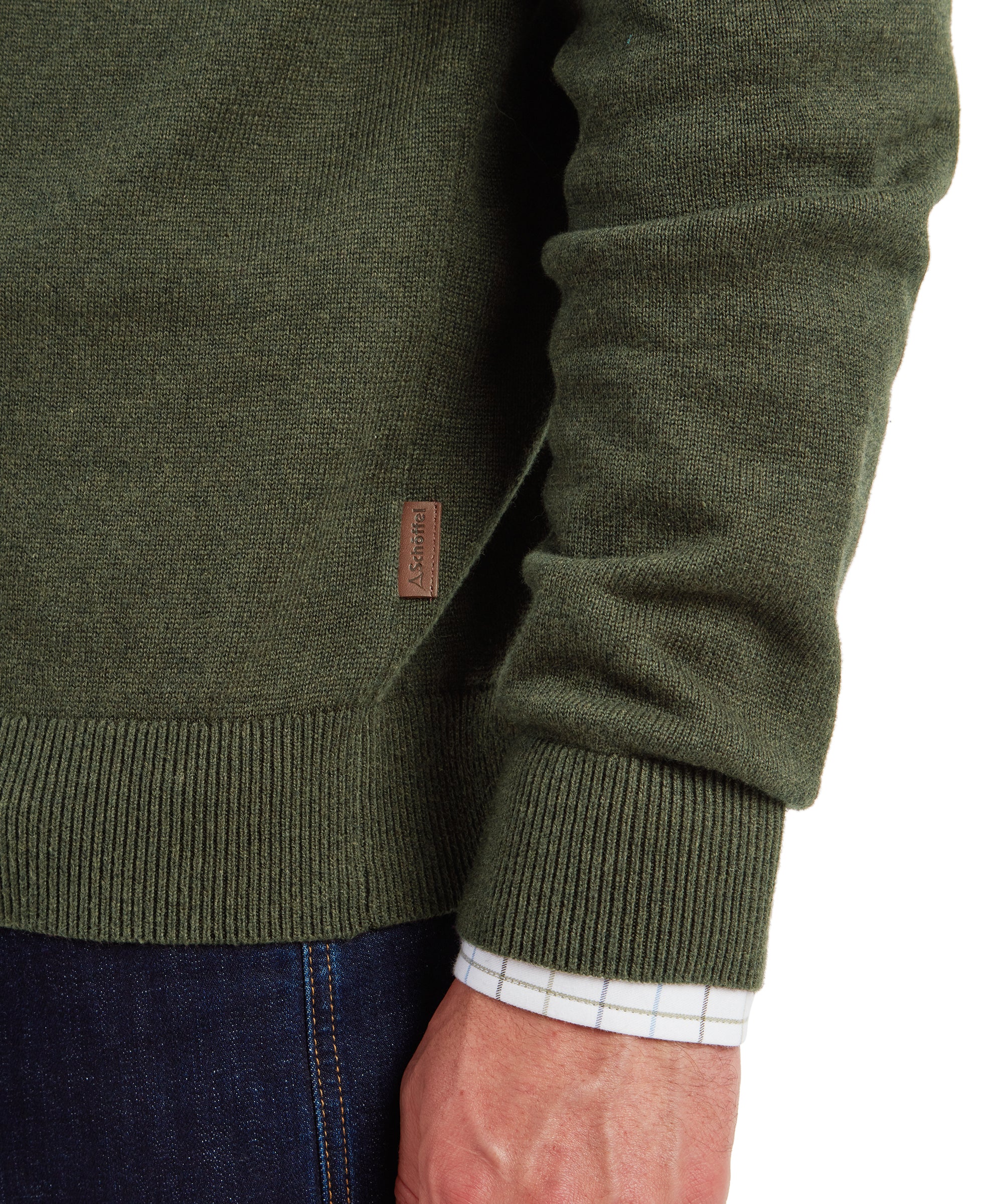 Lewis Lambswool Quarter Zip Jumper - Woodland - Image 7