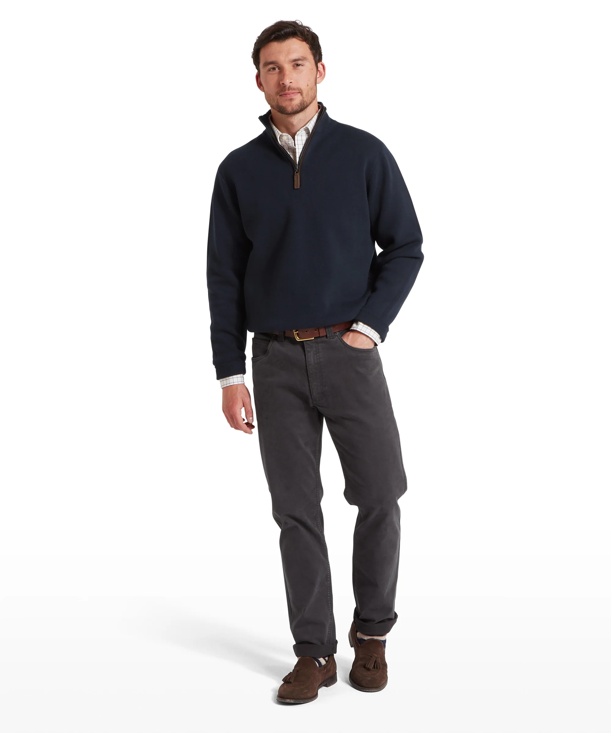 Marlow Quarter Zip Jumper - Navy - Image 3
