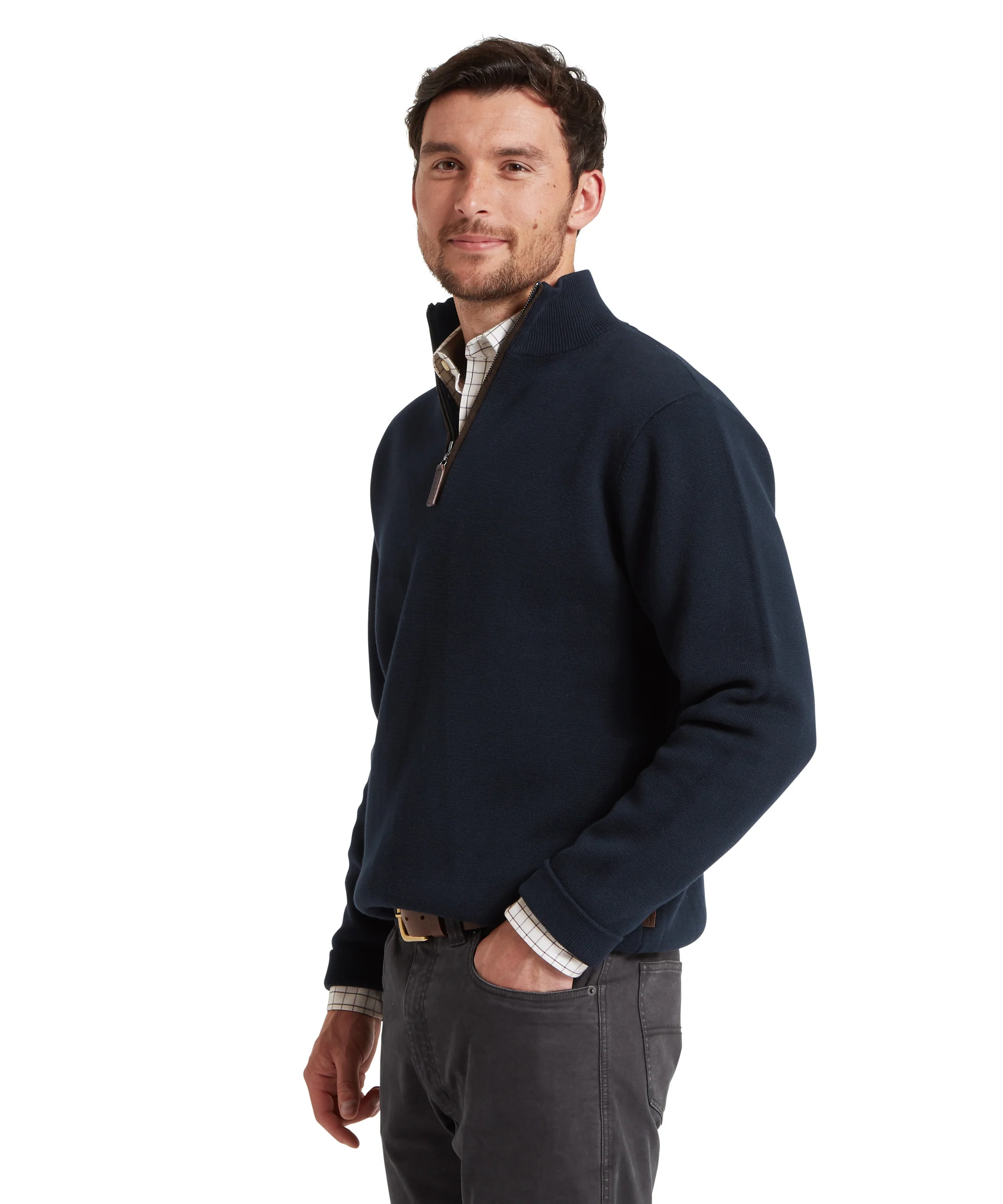 Marlow Quarter Zip Jumper - Navy - Image 4