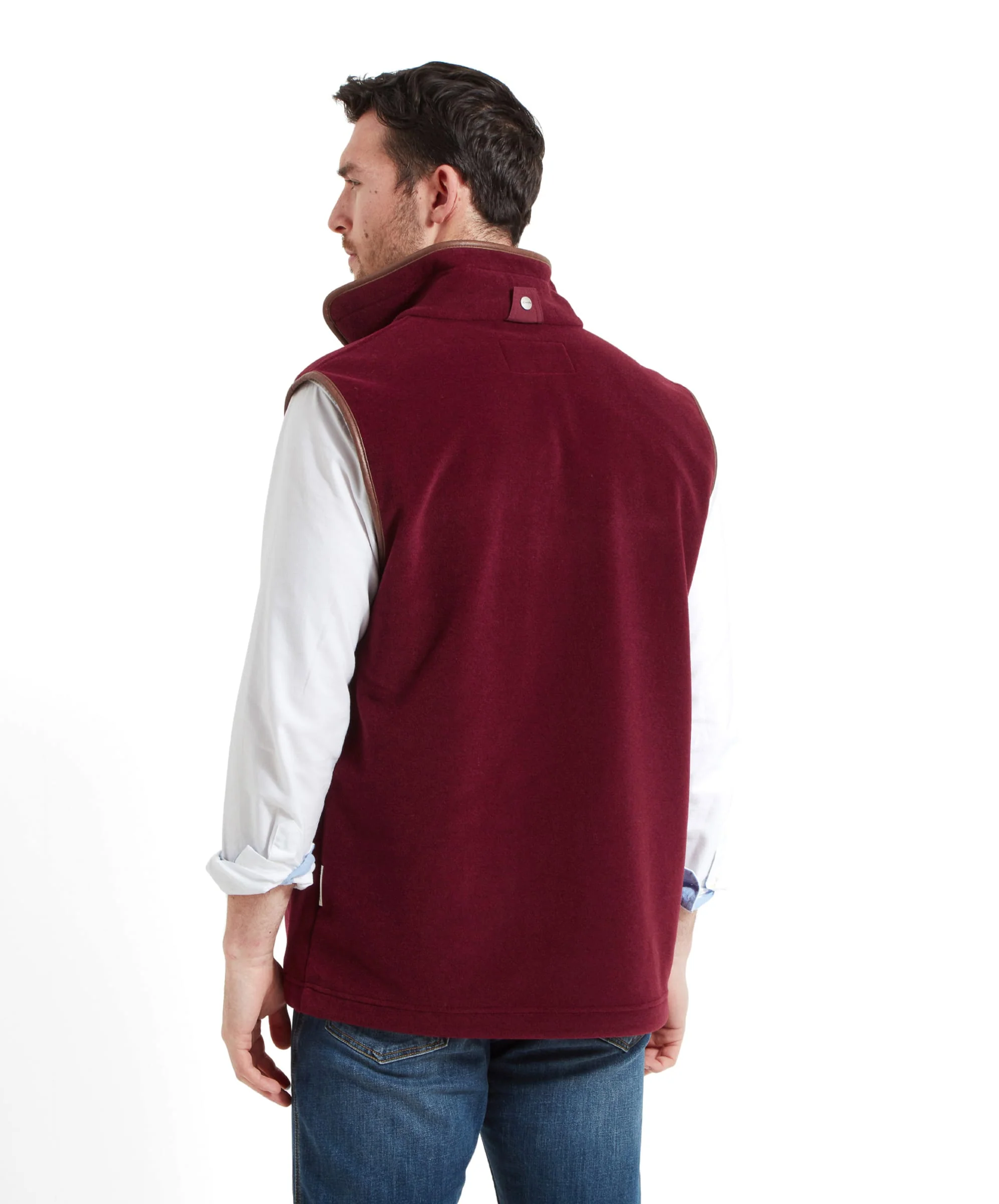 Oakham Fleece Gilet - Claret - Image 6