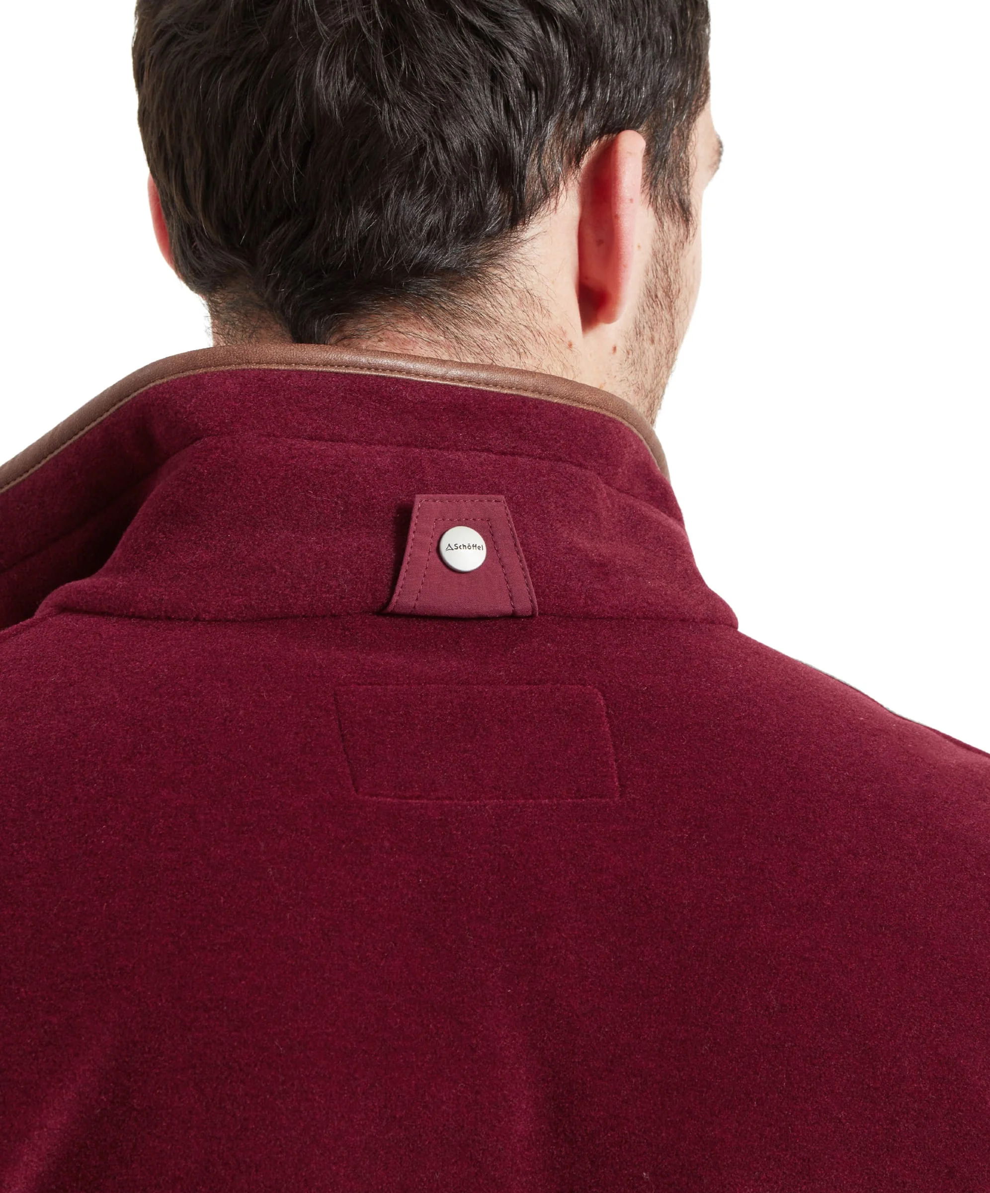 Oakham Fleece Gilet - Claret - Image 8