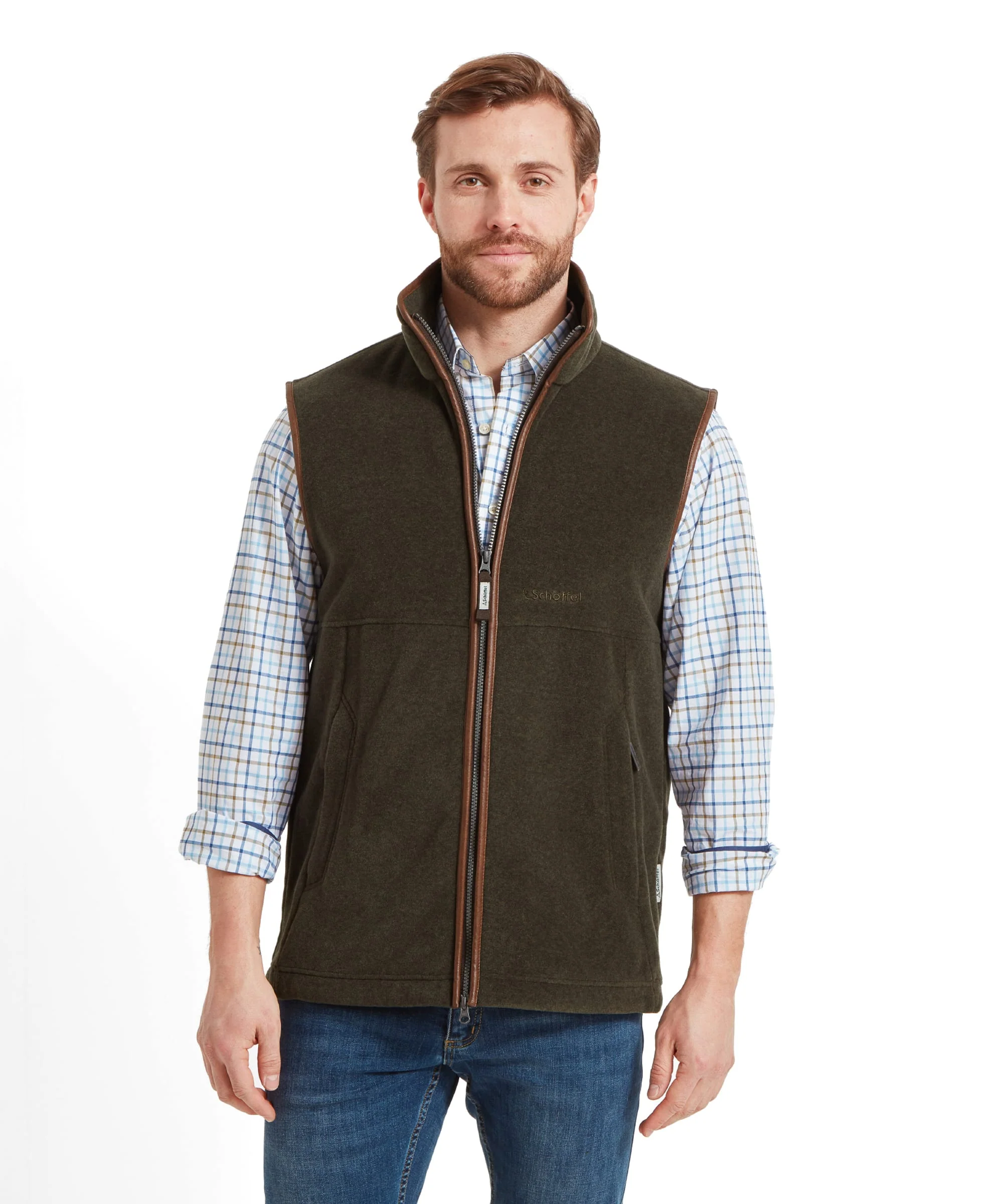 Oakham Fleece Gilet - Dark Olive - Image 2