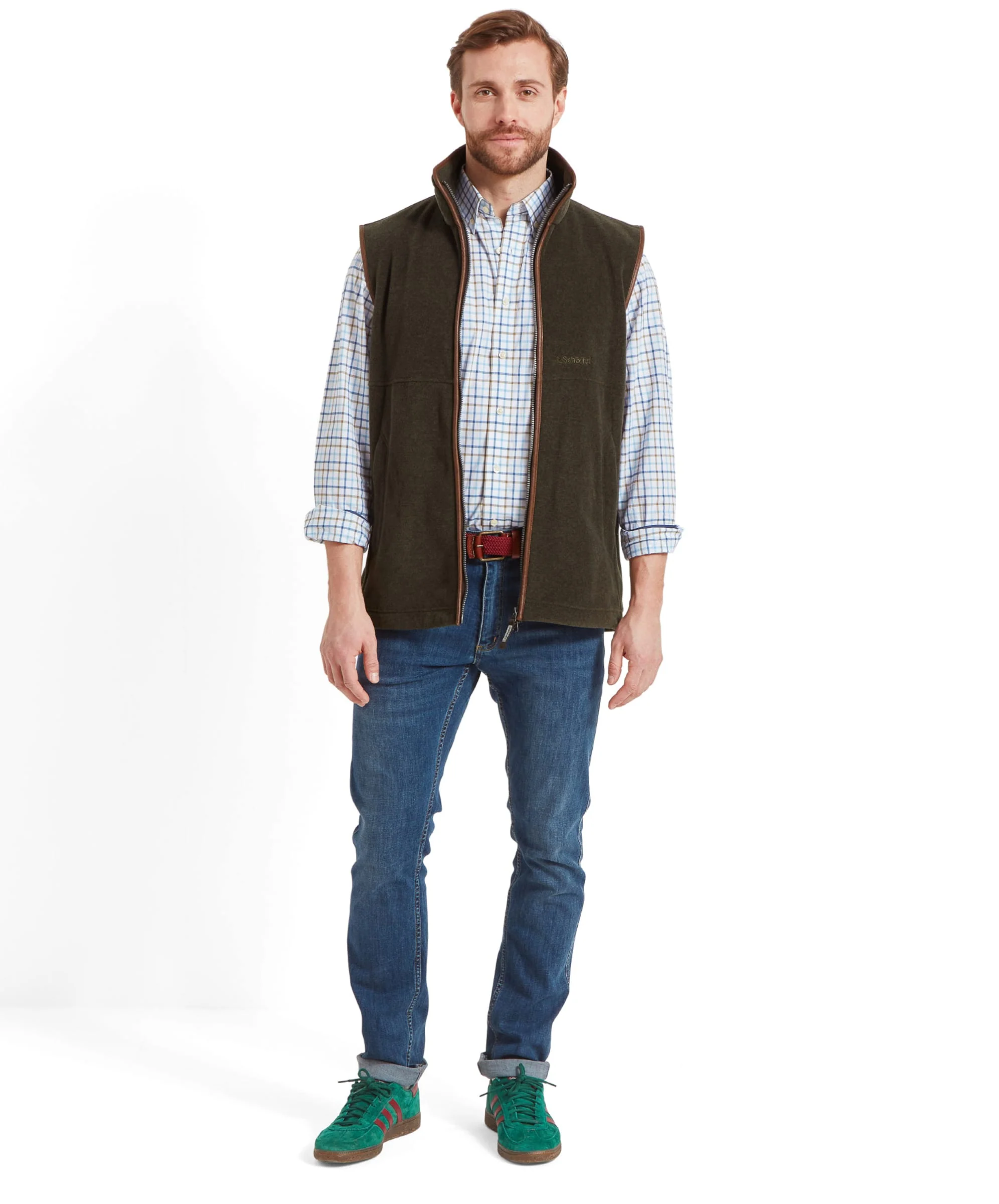 Oakham Fleece Gilet - Dark Olive - Image 3