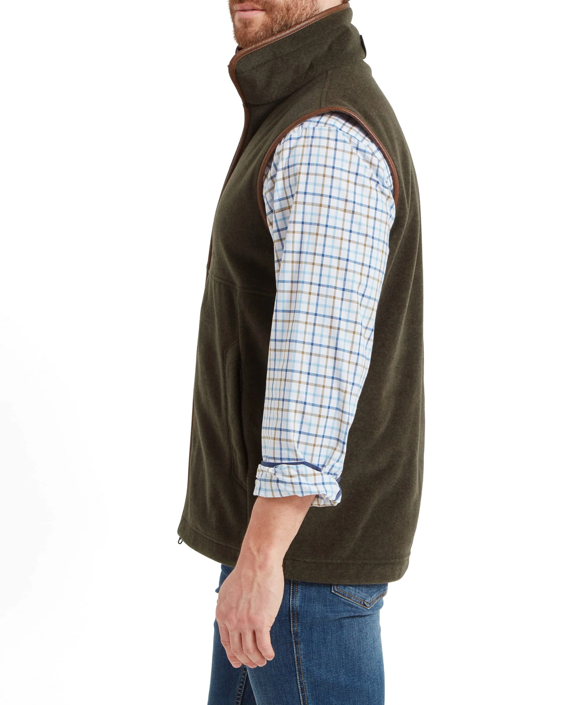 Oakham Fleece Gilet - Dark Olive - Image 4