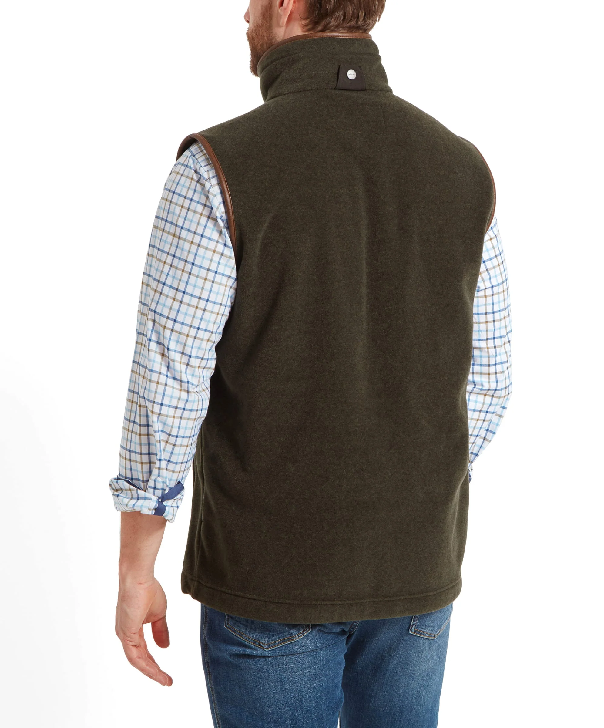 Oakham Fleece Gilet - Dark Olive - Image 5