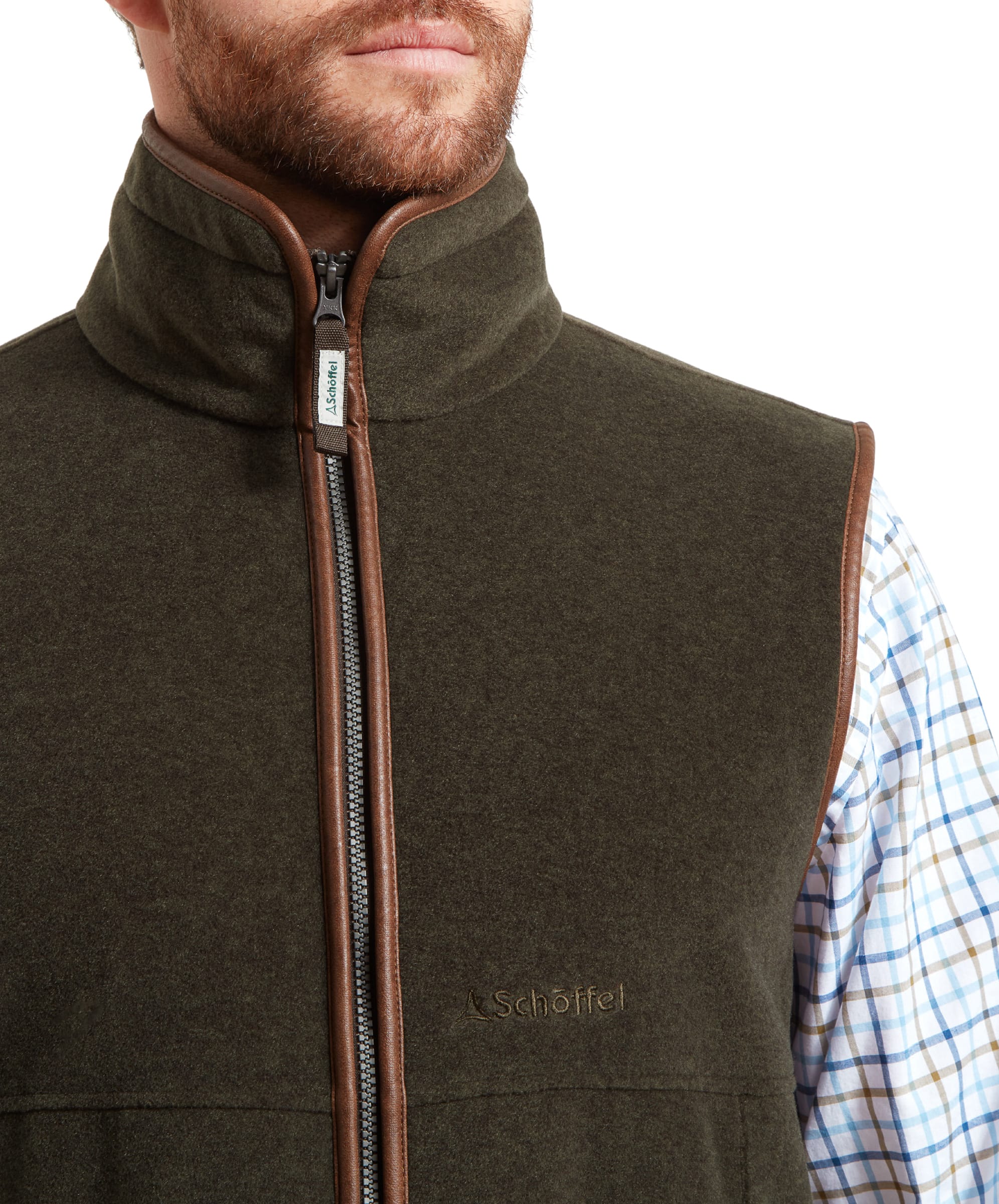 Oakham Fleece Gilet - Dark Olive - Image 6
