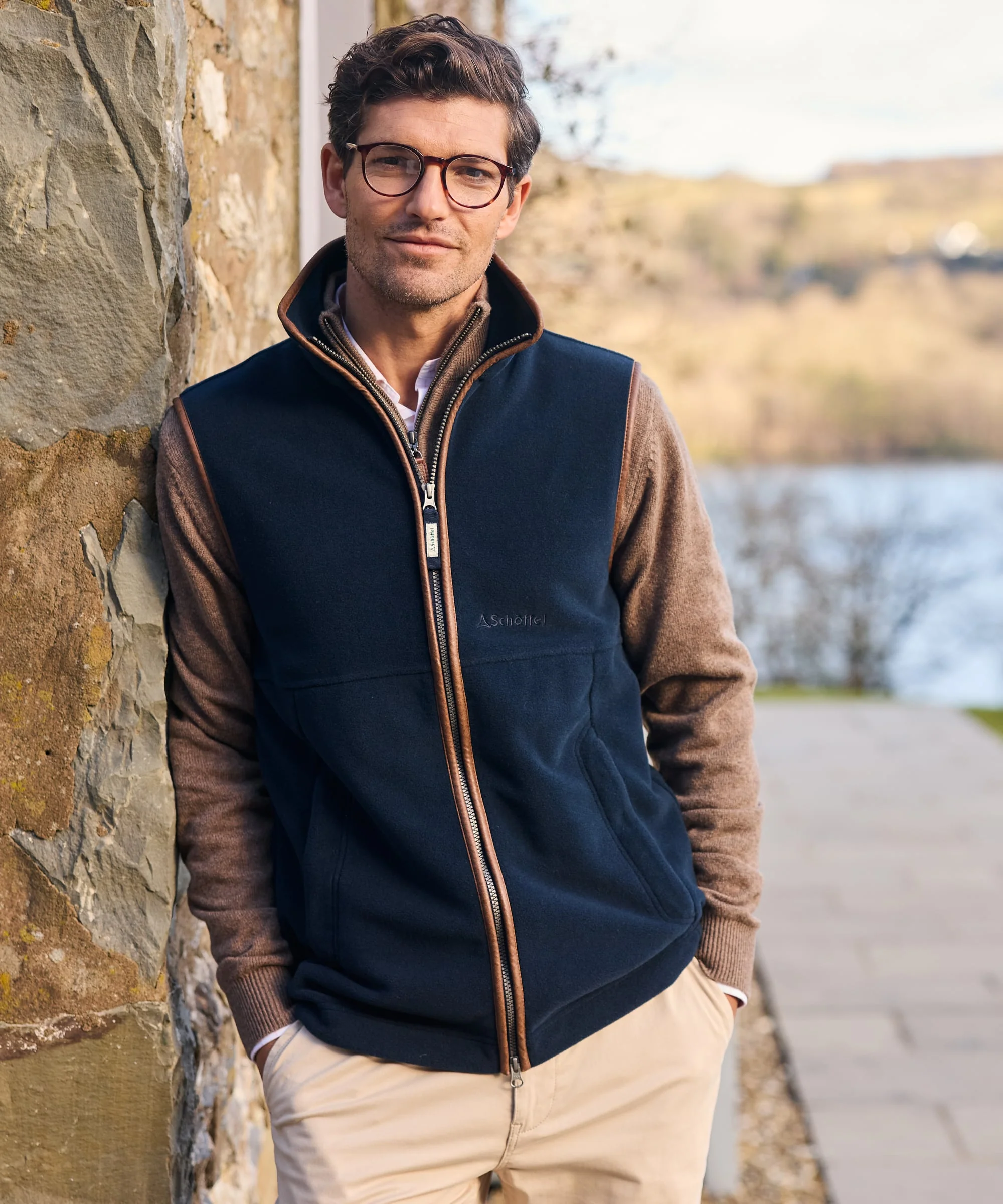 Oakham Fleece Gilet - Navy - Image 2