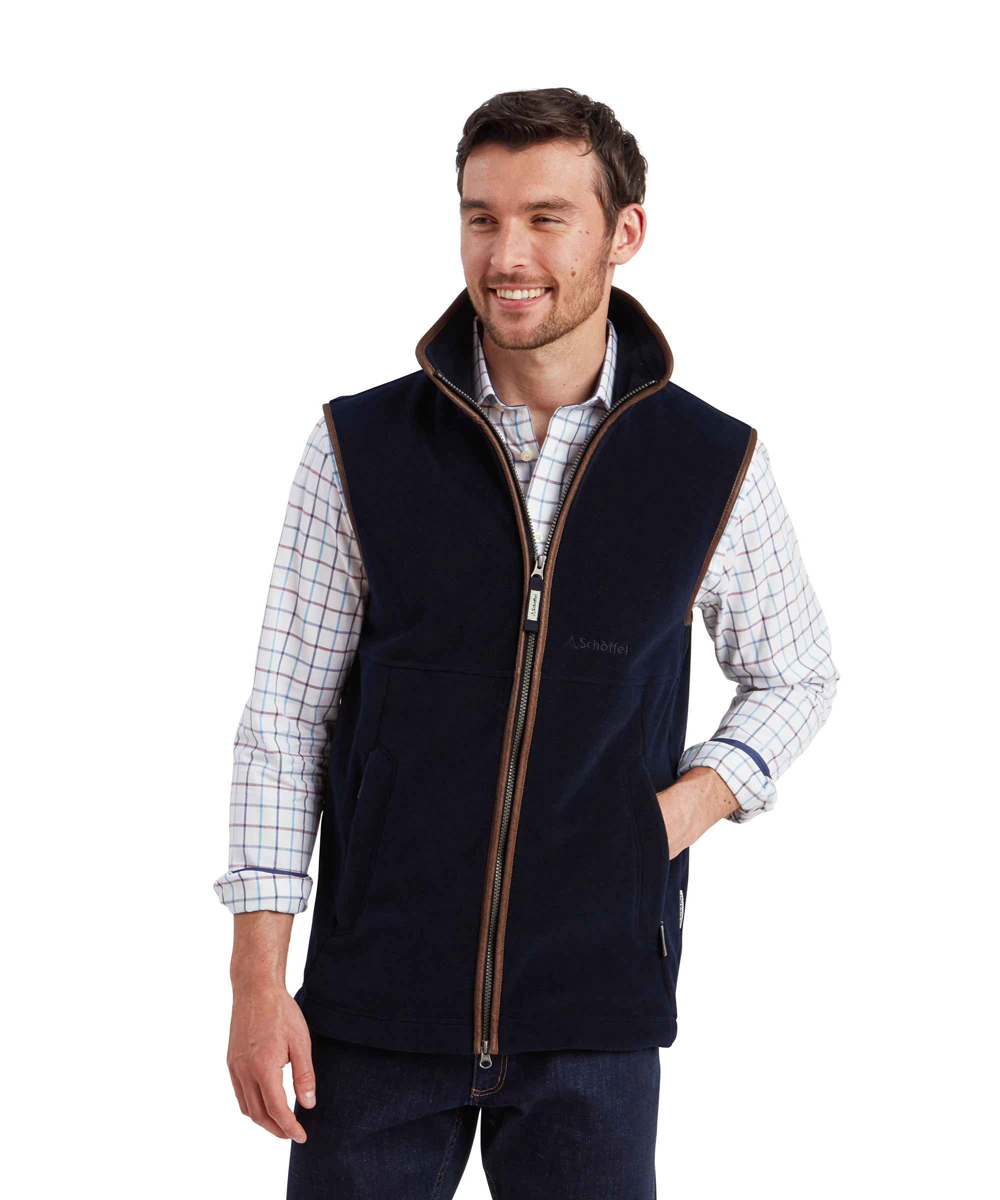 Oakham Fleece Gilet - Navy - Image 9