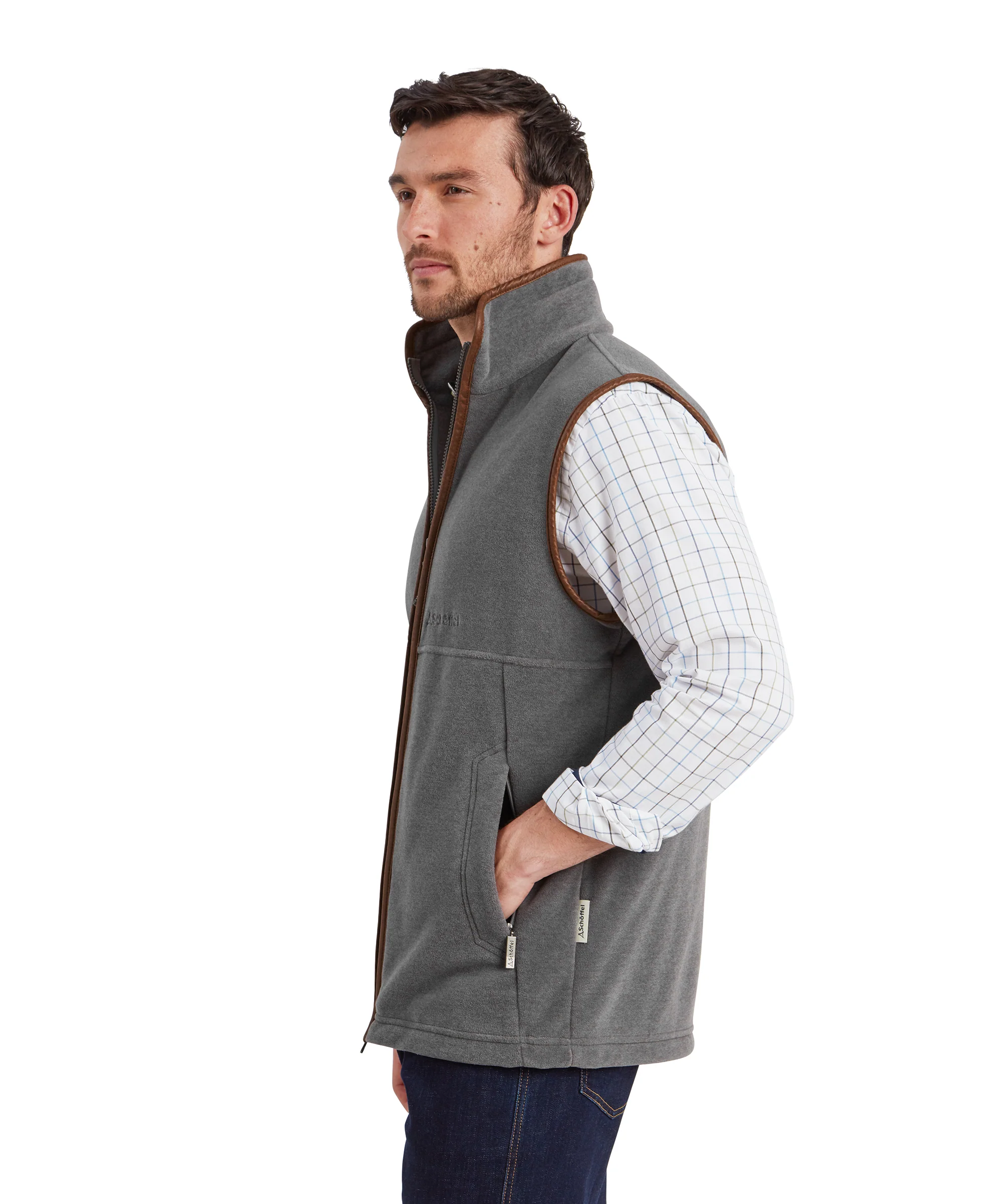 Oakham Fleece Gilet - Pewter - Image 5