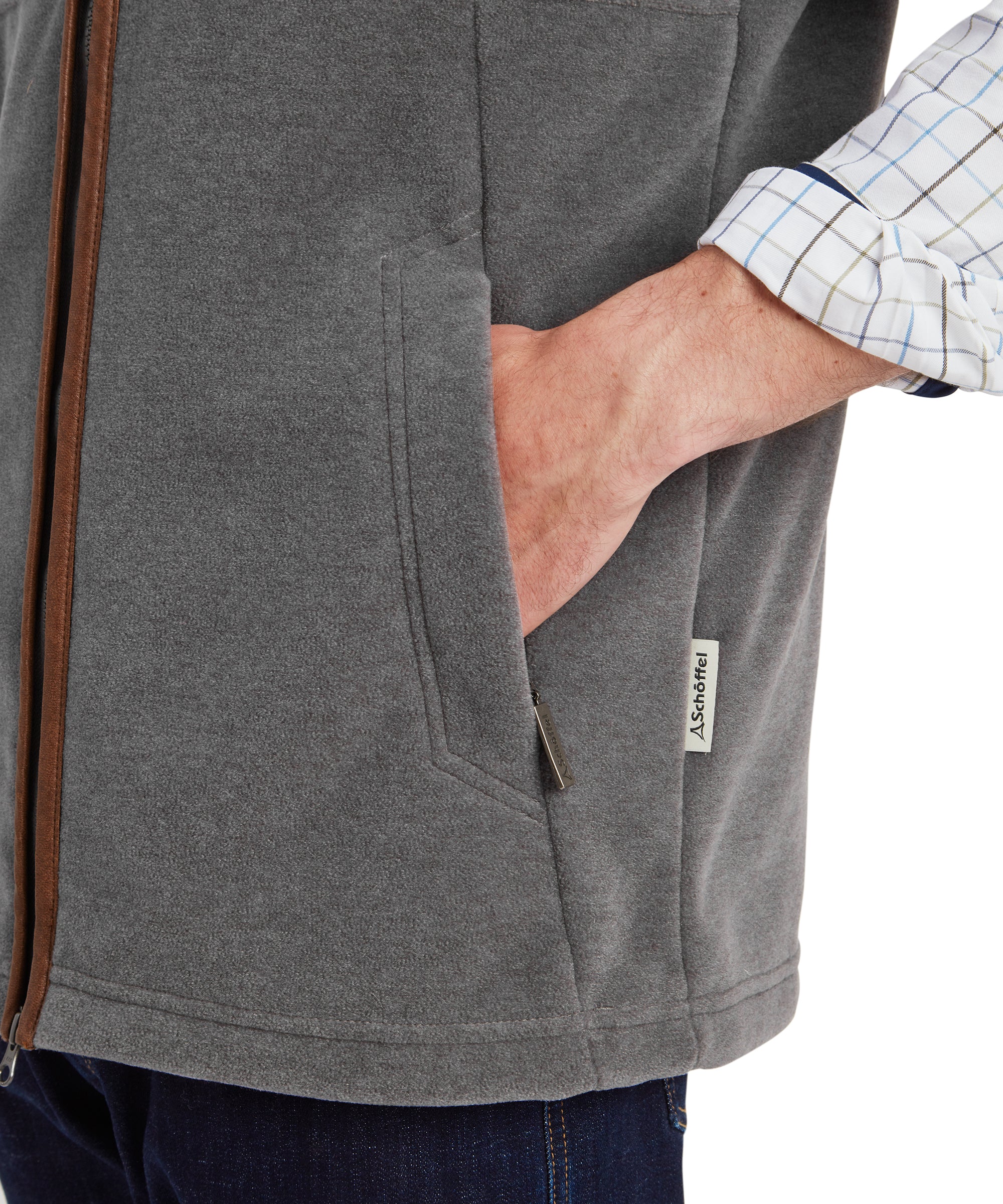 Oakham Fleece Gilet - Pewter - Image 7