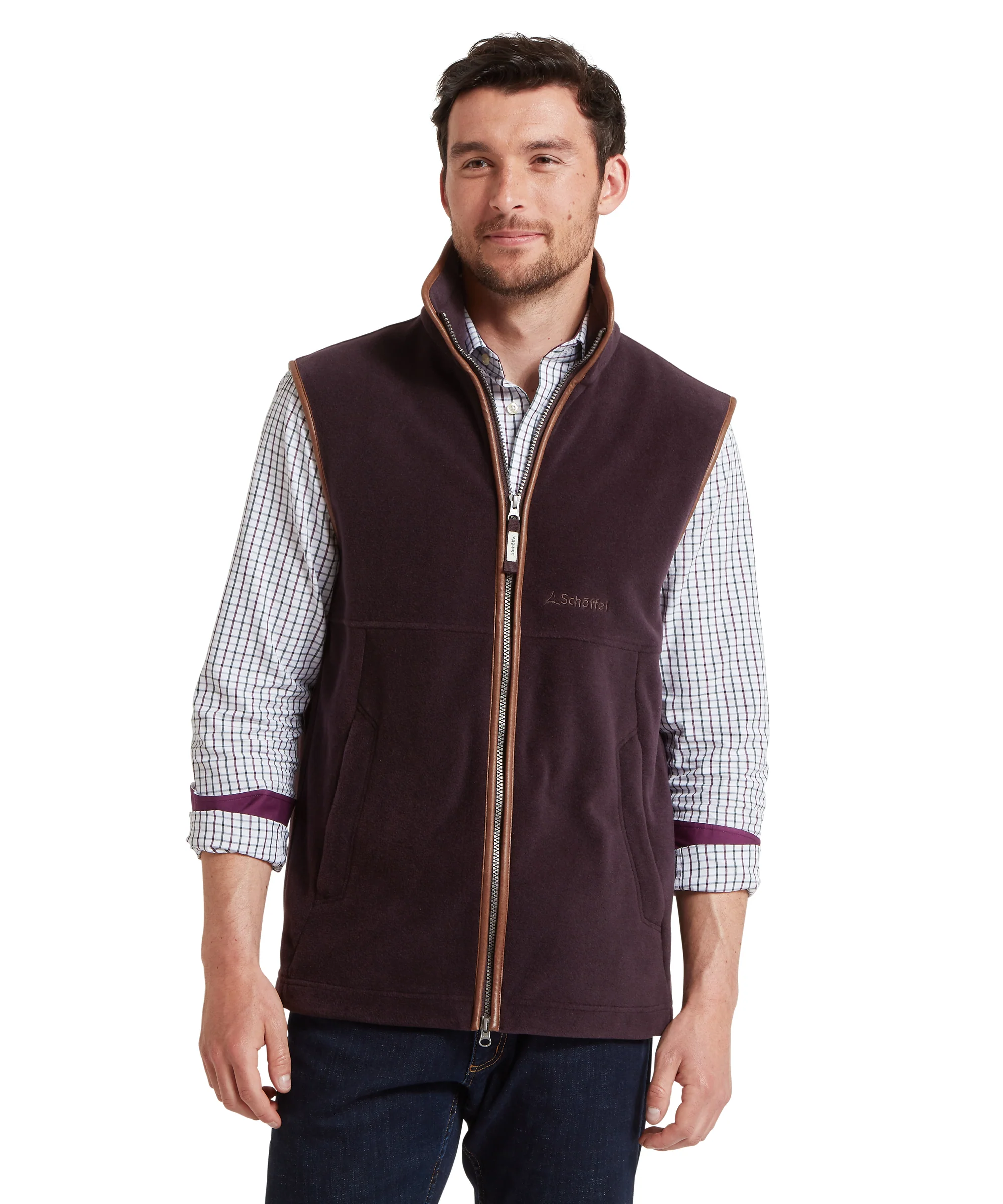 Oakham Fleece Gilet - Port - Image 2