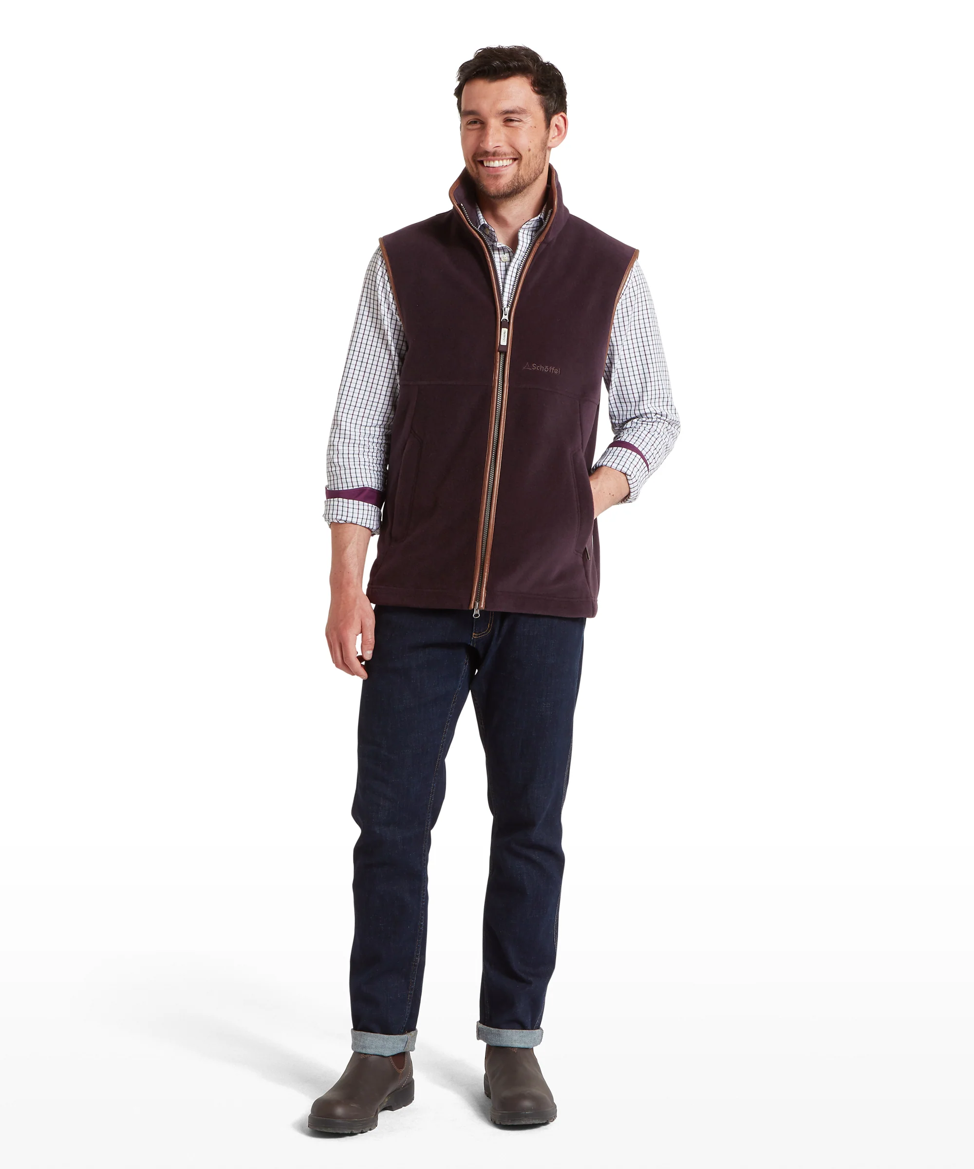 Oakham Fleece Gilet - Port - Image 3