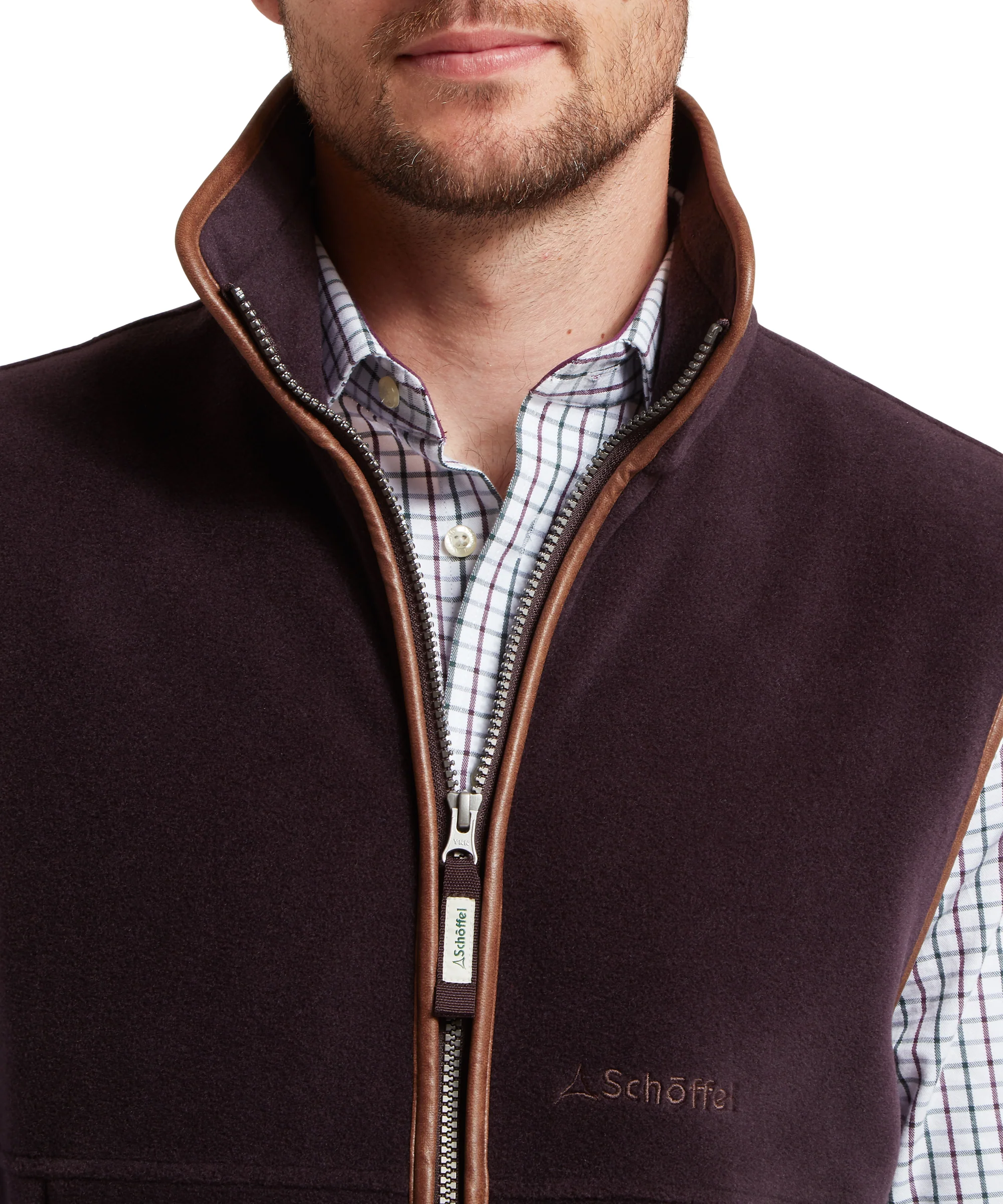 Oakham Fleece Gilet - Port - Image 6