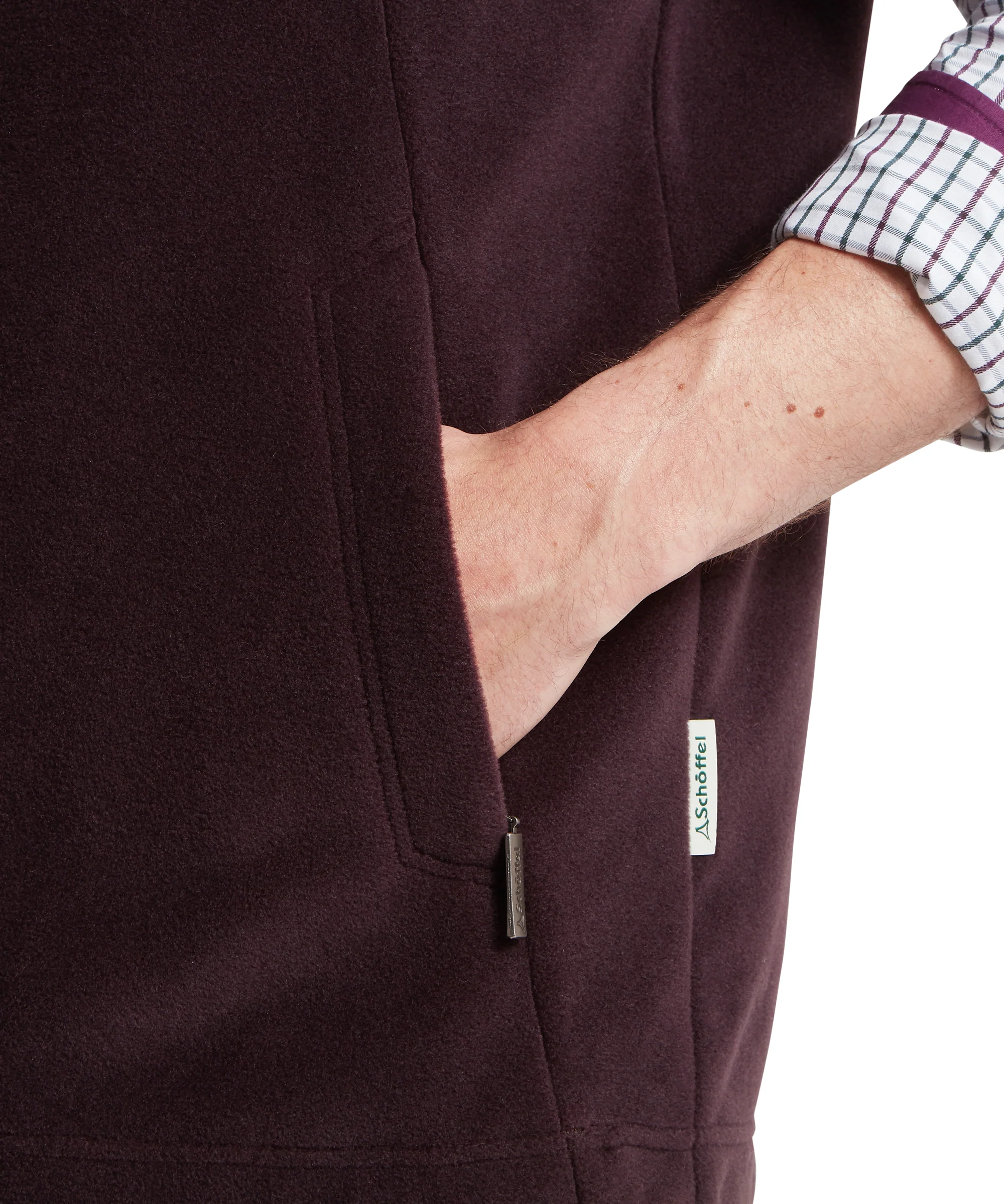 Oakham Fleece Gilet - Port - Image 8