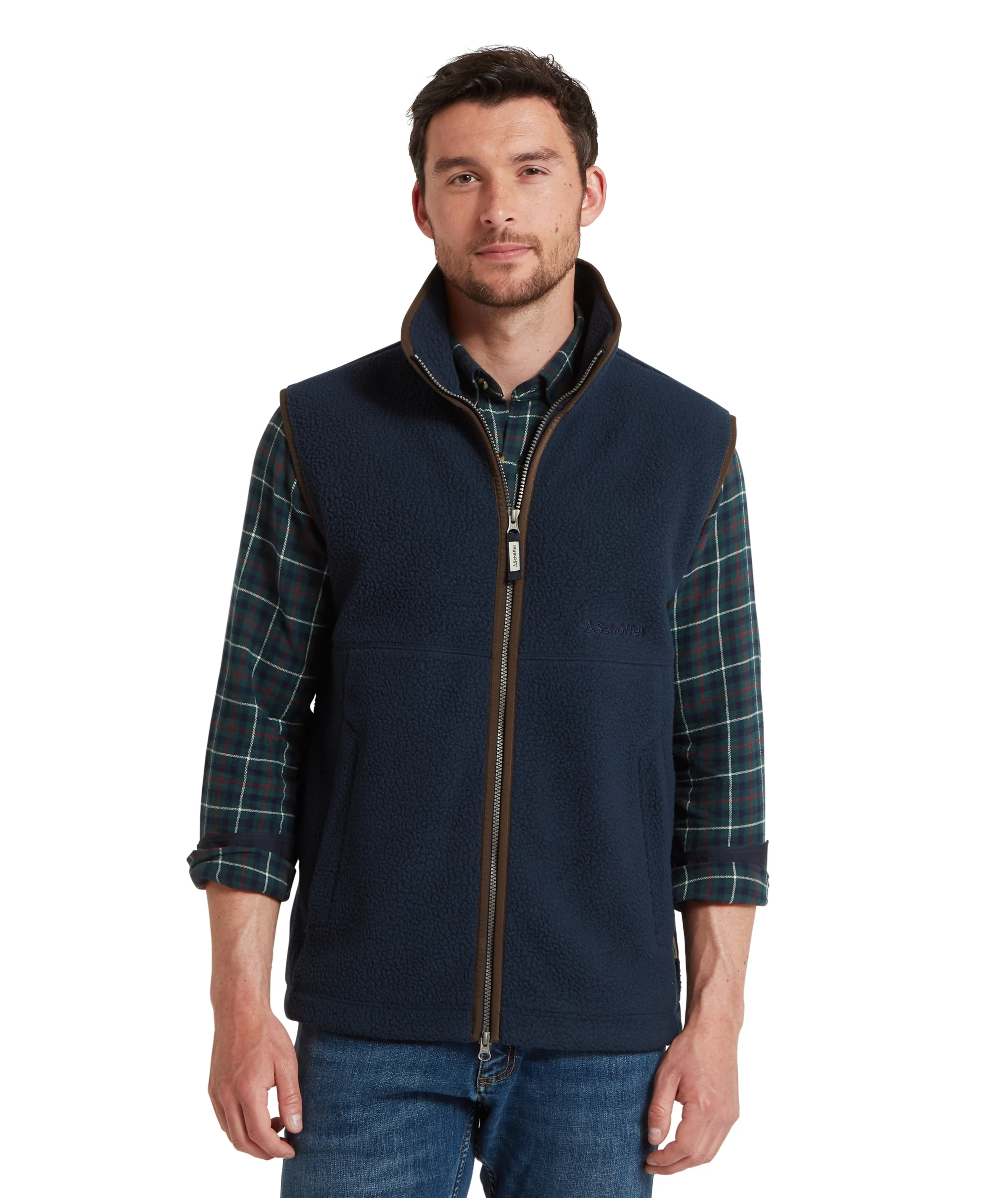 Oakham Retro Fleece Gilet - True Navy - Image 3