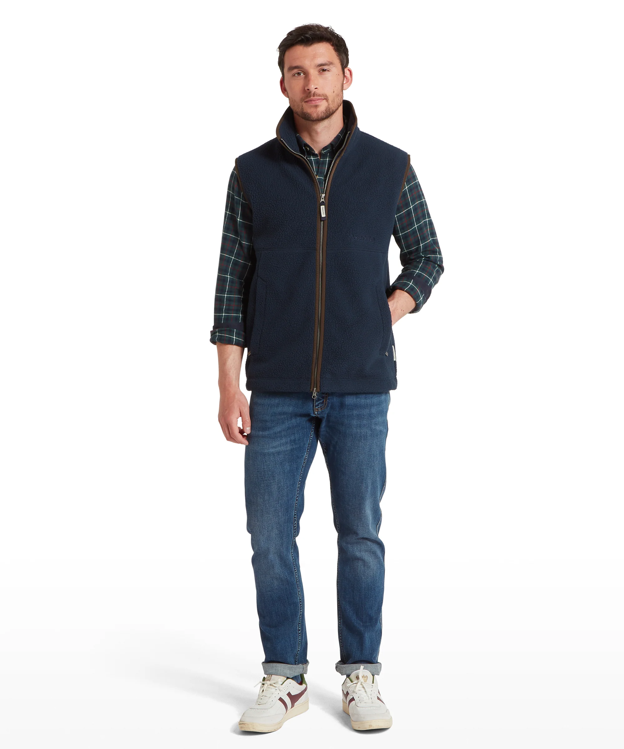 Oakham Retro Fleece Gilet - True Navy - Image 4