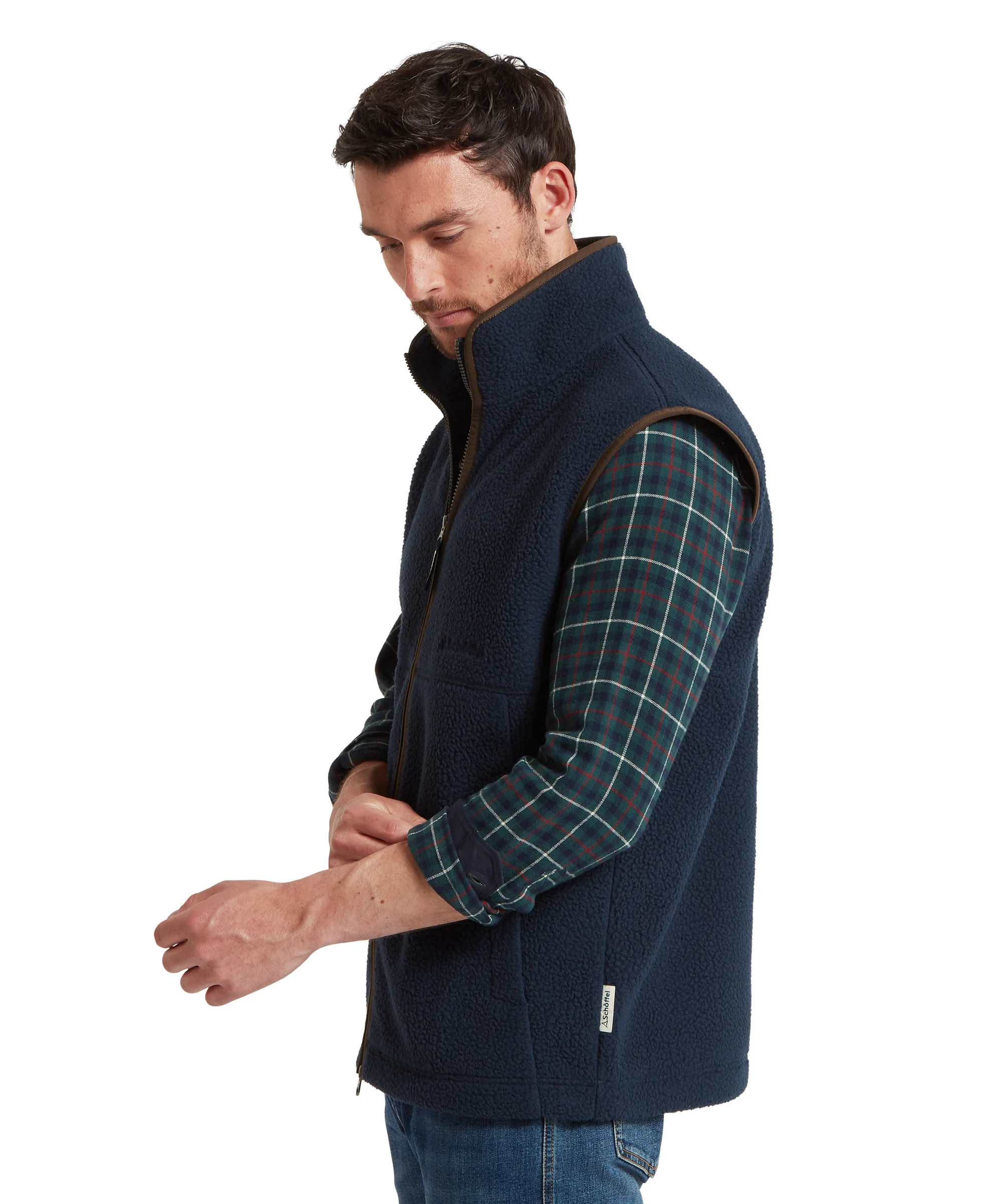 Oakham Retro Fleece Gilet - True Navy - Image 5