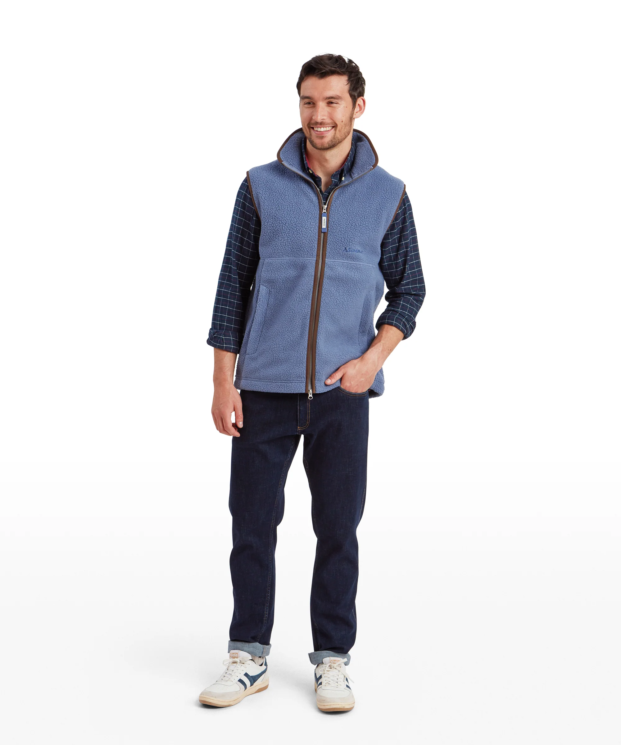 Oakham Retro Fleece Gilet - Vintage Navy - Image 3