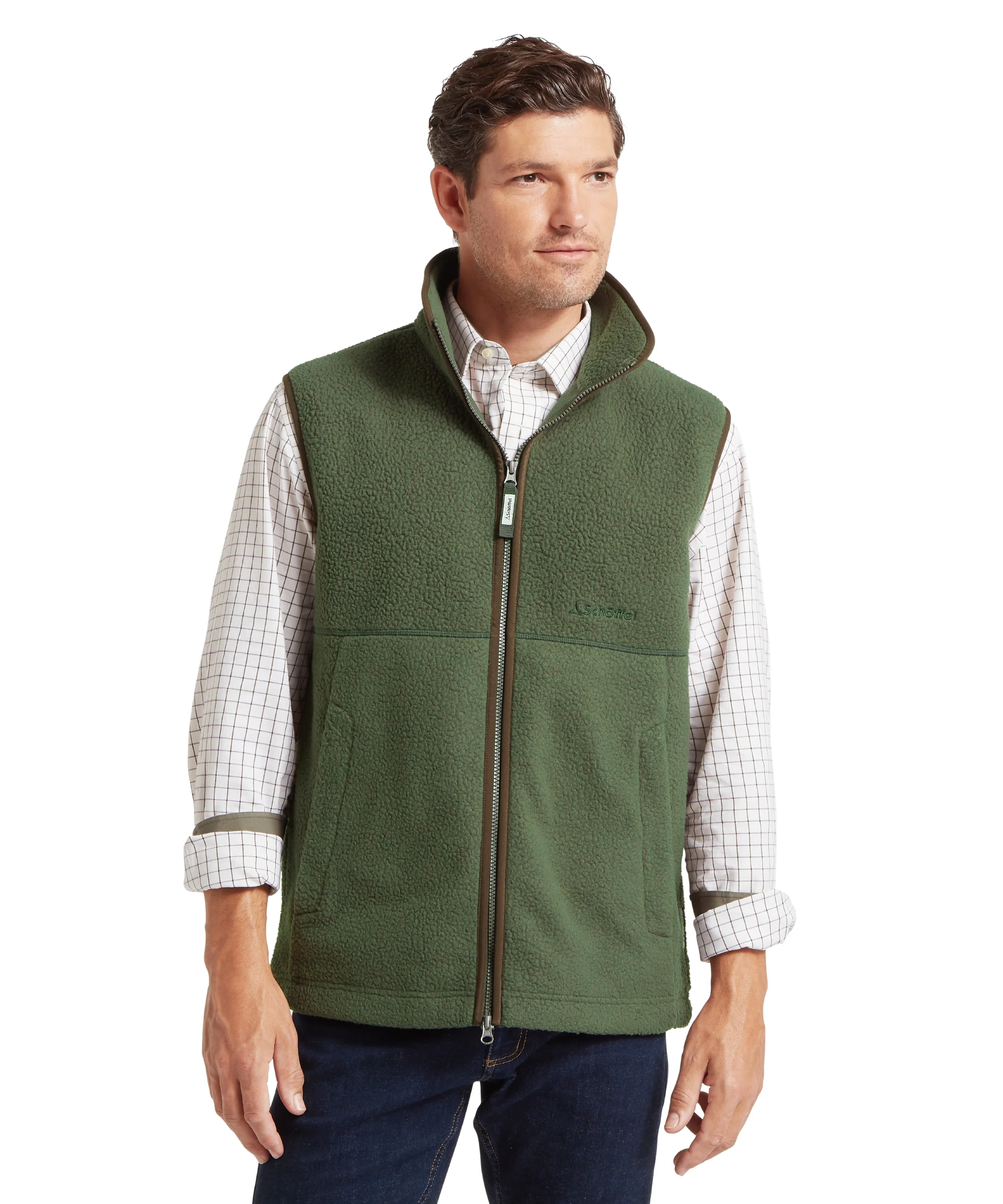 Oakham Retro Fleece Gilet - Woodland - Image 2