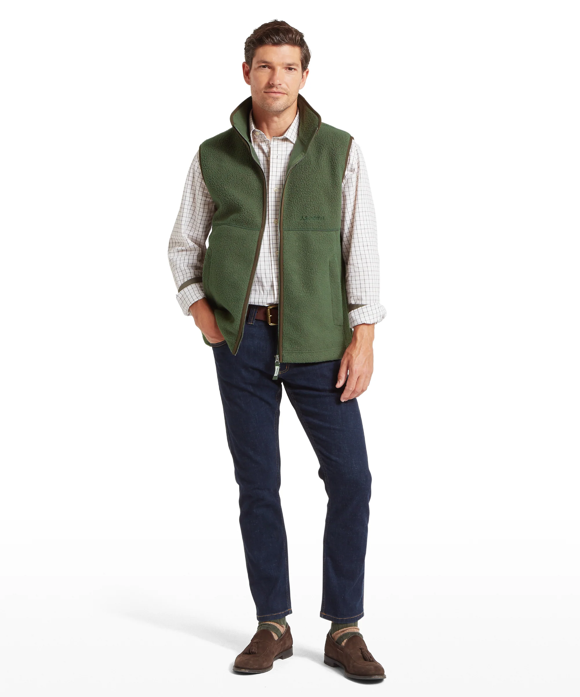 Oakham Retro Fleece Gilet - Woodland - Image 3