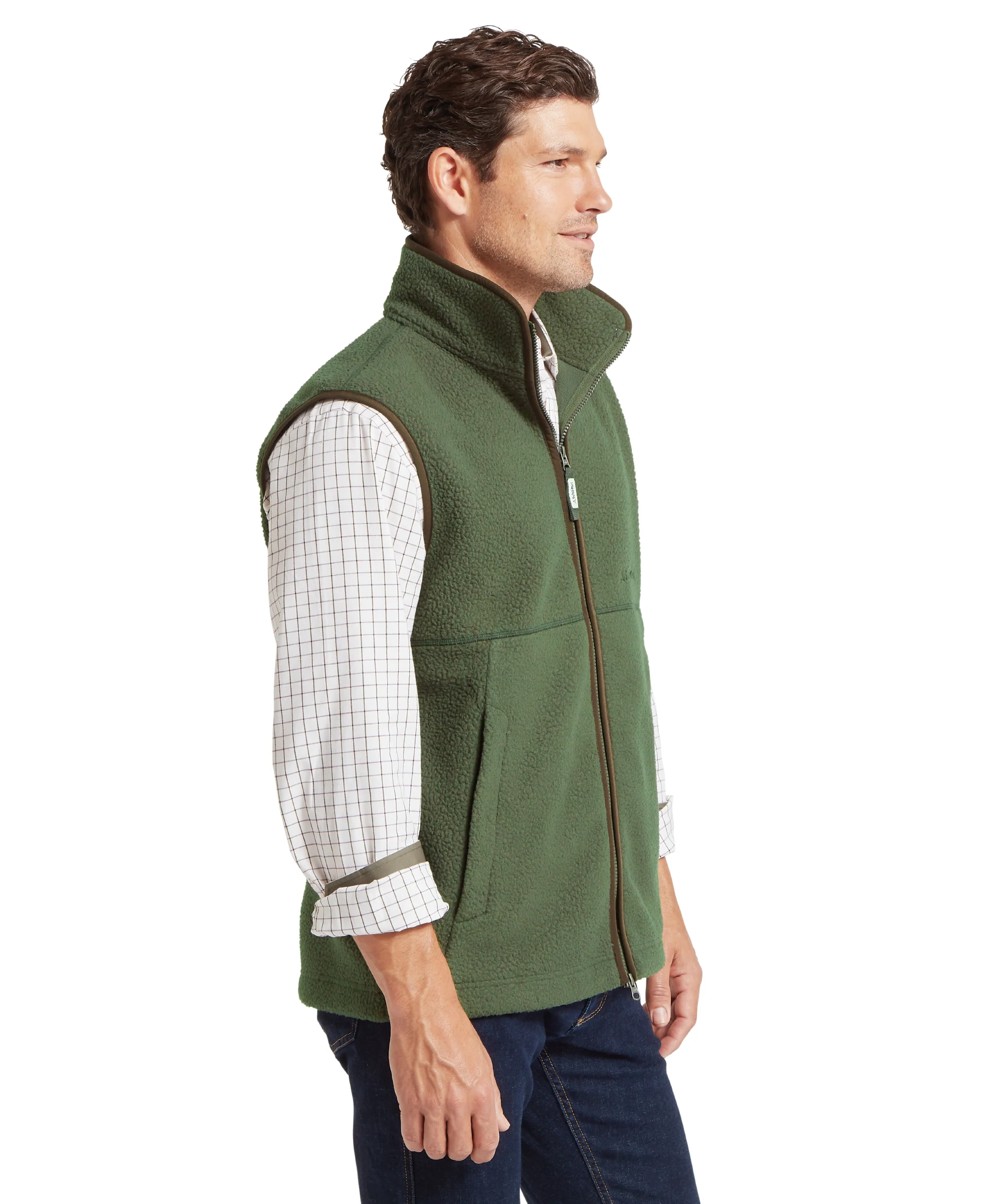 Oakham Retro Fleece Gilet - Woodland - Image 4