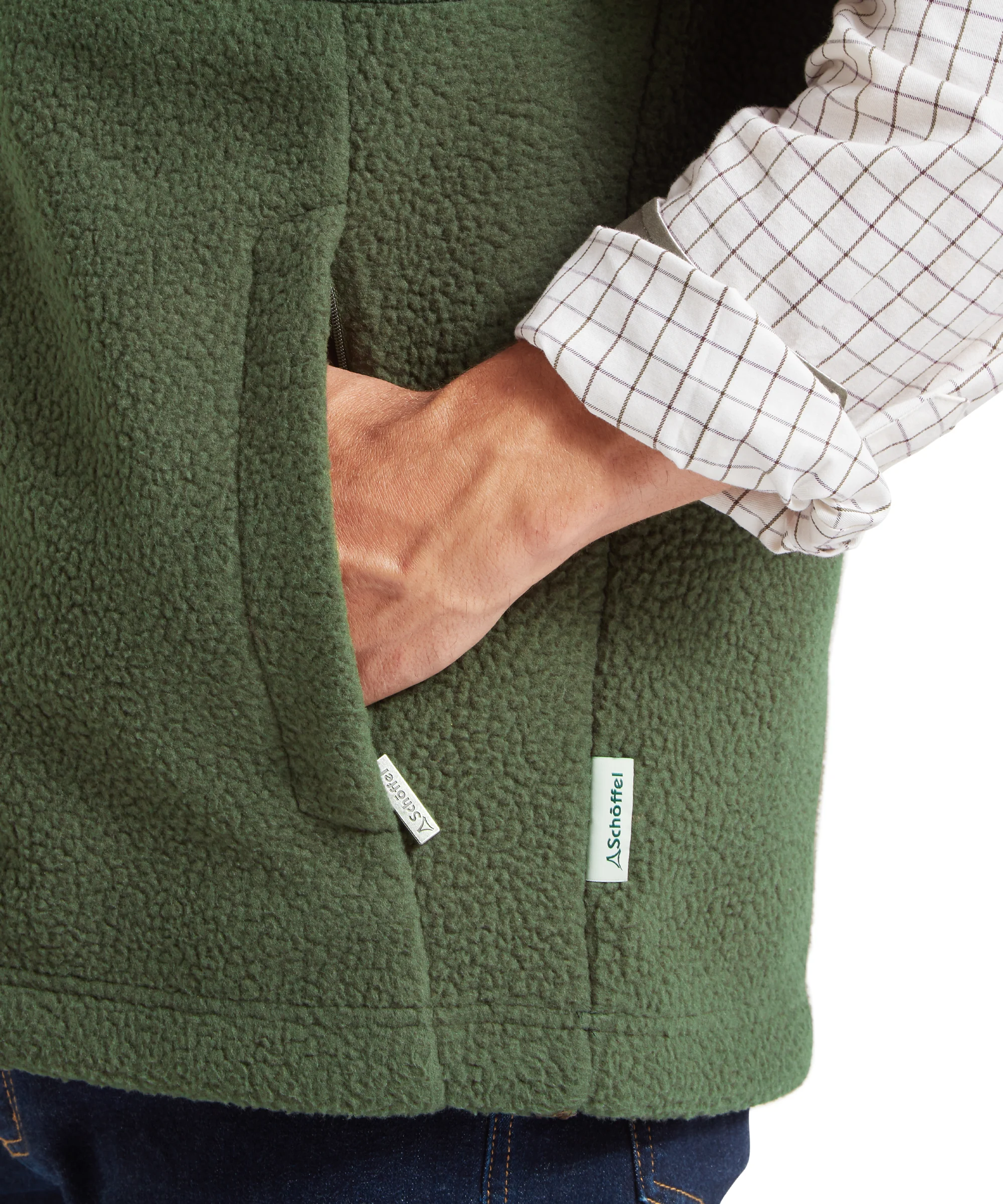Oakham Retro Fleece Gilet - Woodland - Image 7