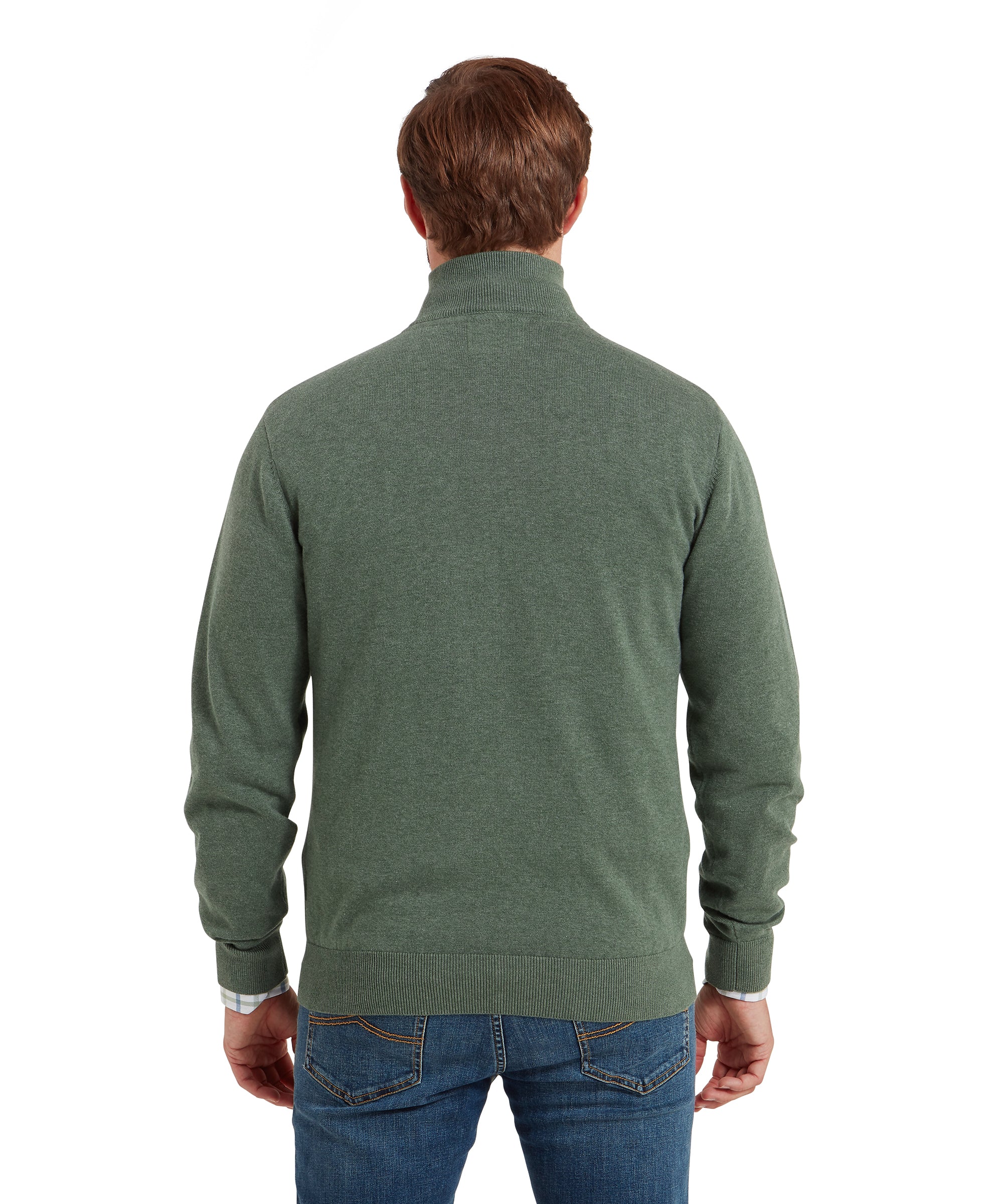Porthmeor Quarter Zip Jumper - Country Green - Image 5