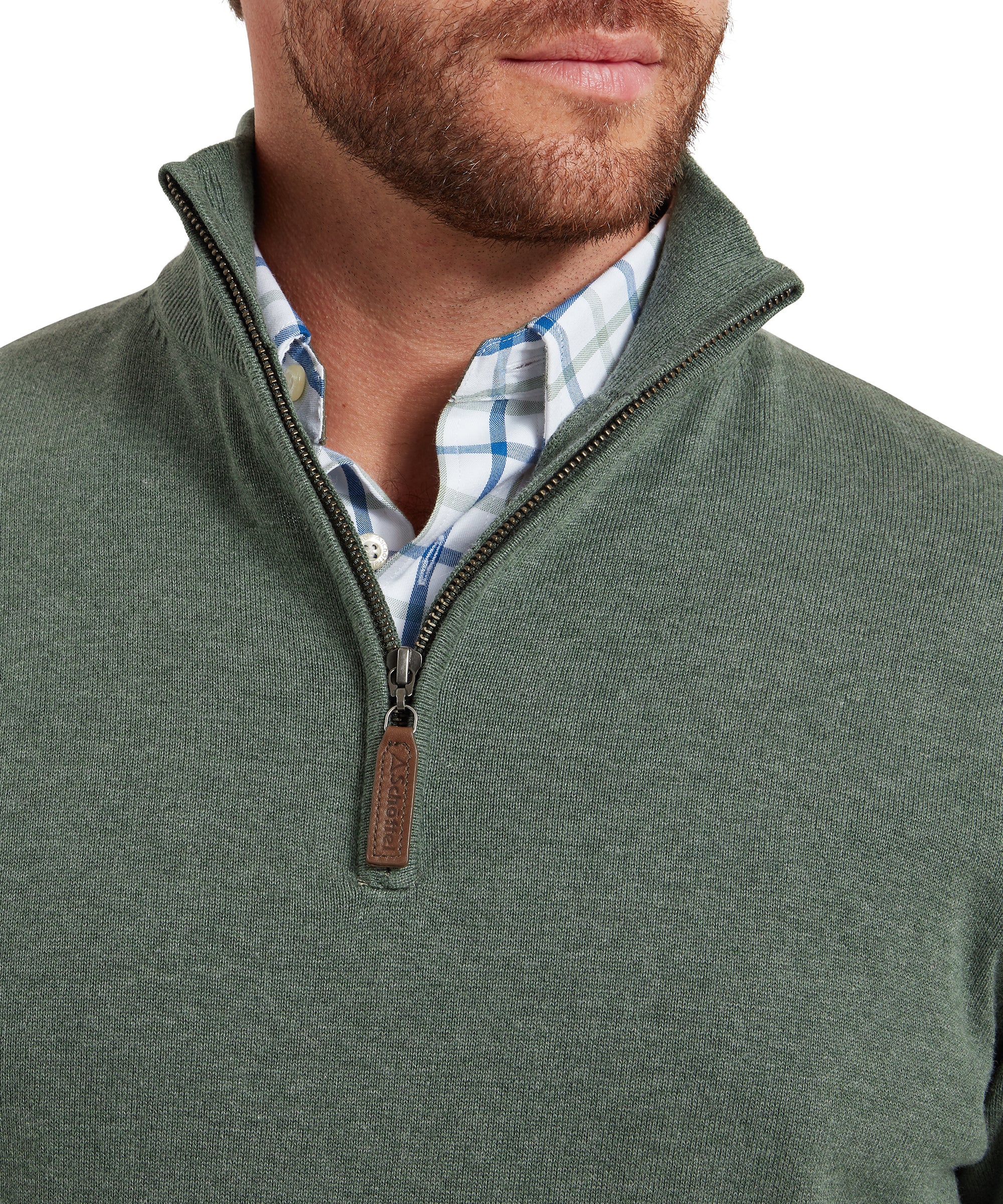 Porthmeor Quarter Zip Jumper - Country Green - Image 6
