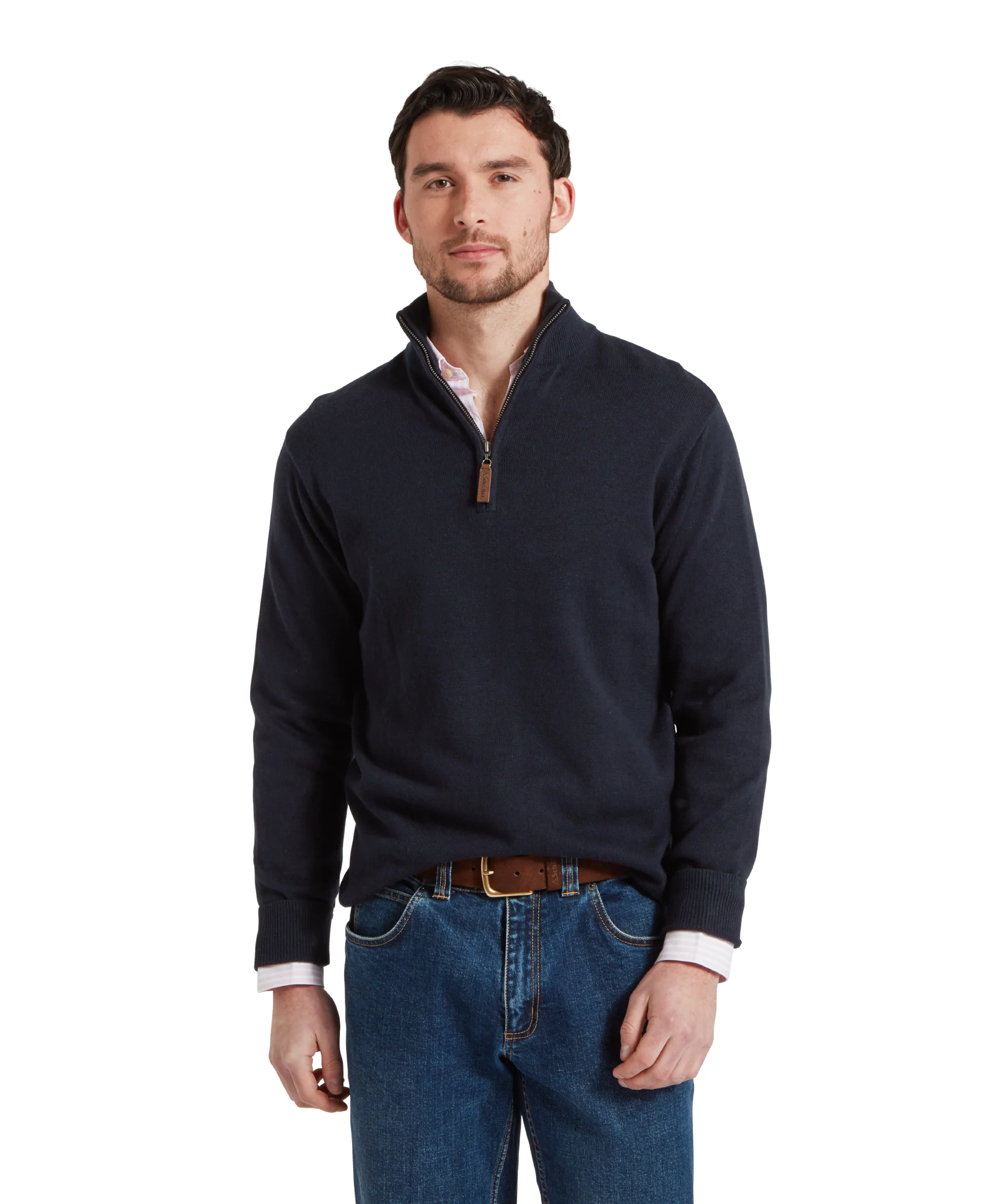 Porthmeor Quarter Zip Jumper - Navy - Image 2