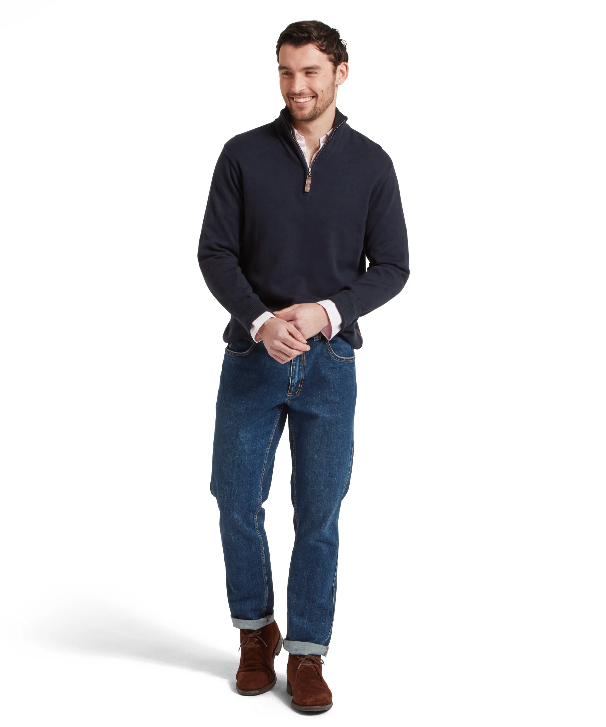Porthmeor Quarter Zip Jumper - Navy - Image 3