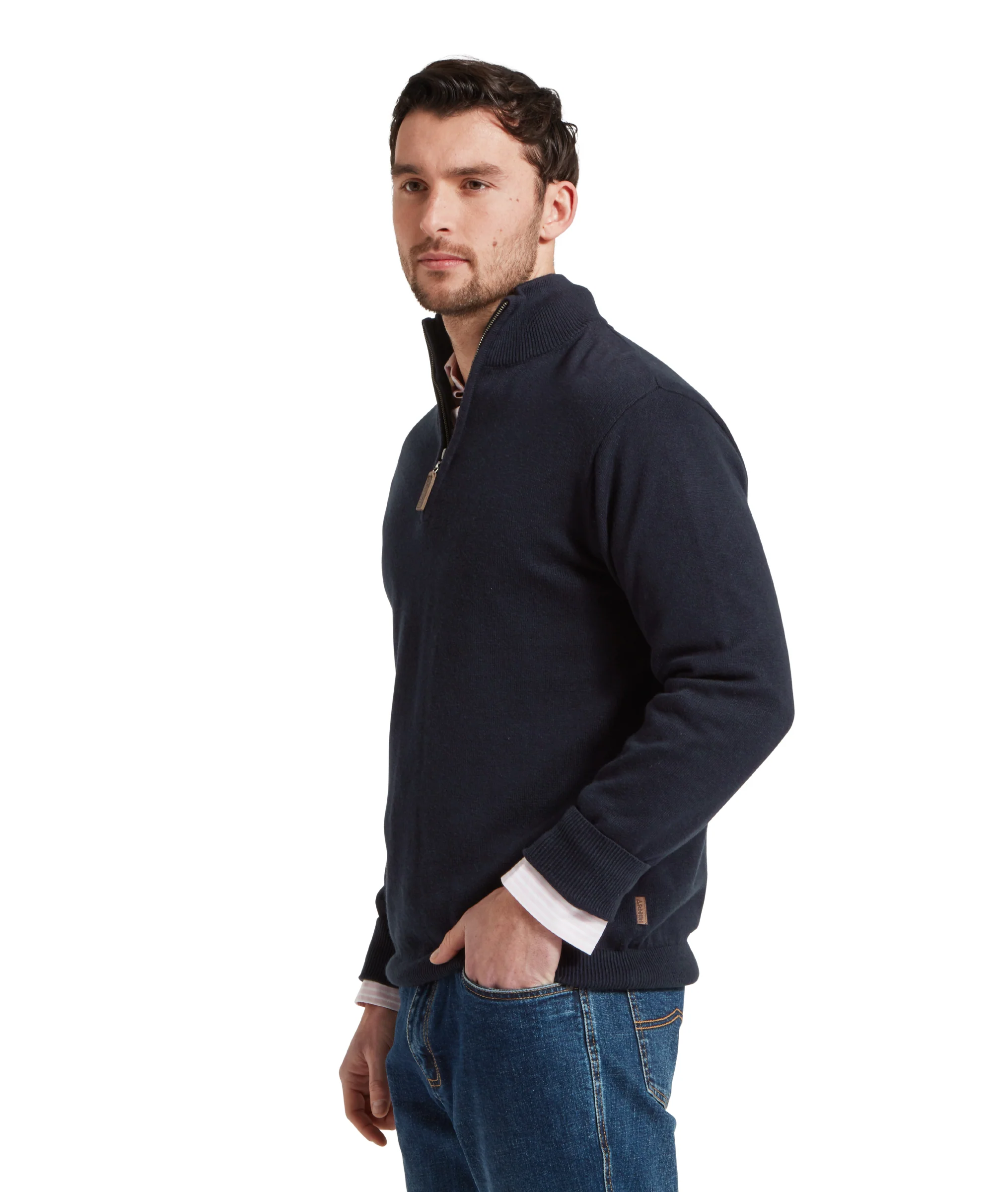 Porthmeor Quarter Zip Jumper - Navy - Image 4