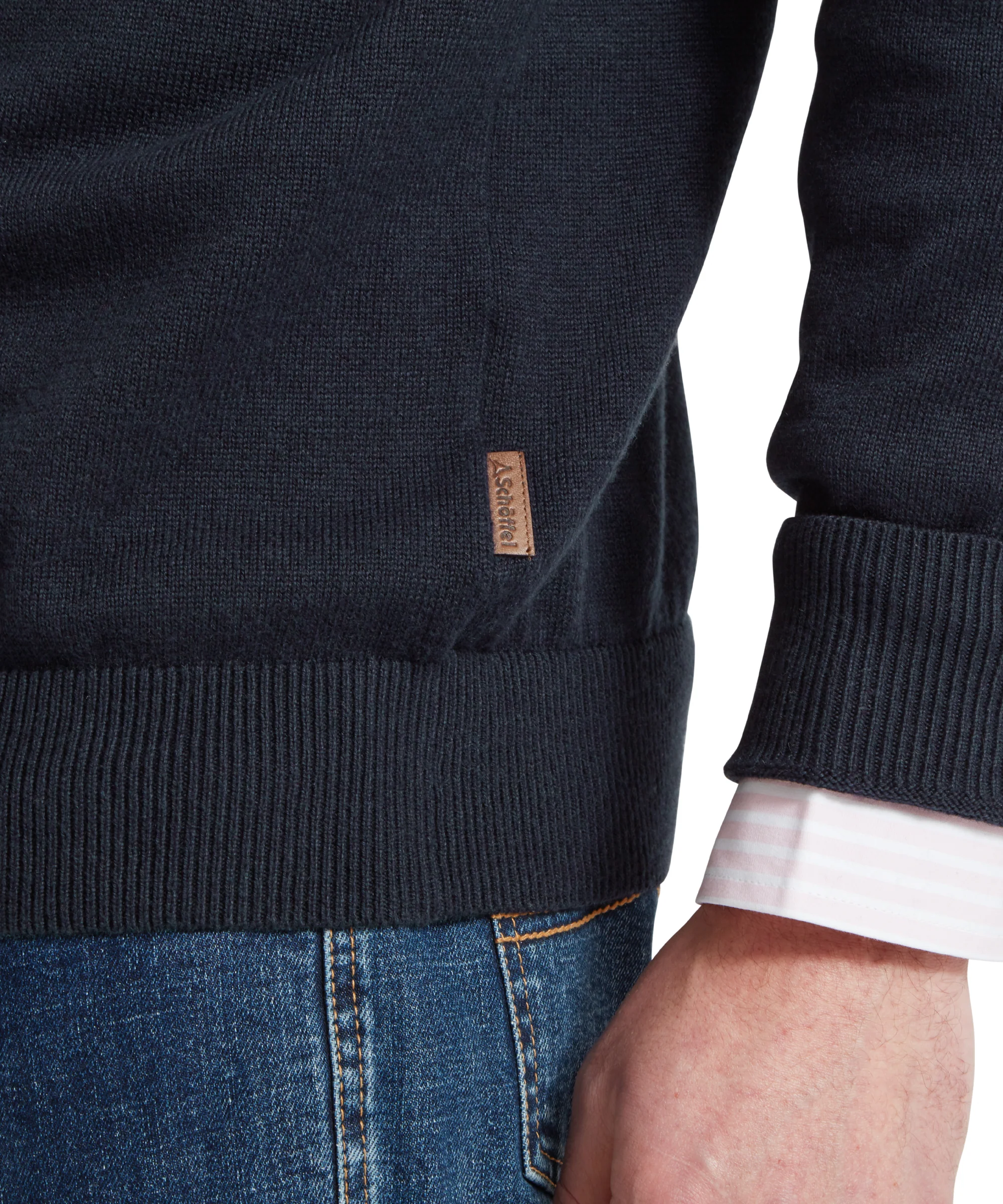 Porthmeor Quarter Zip Jumper - Navy - Image 7