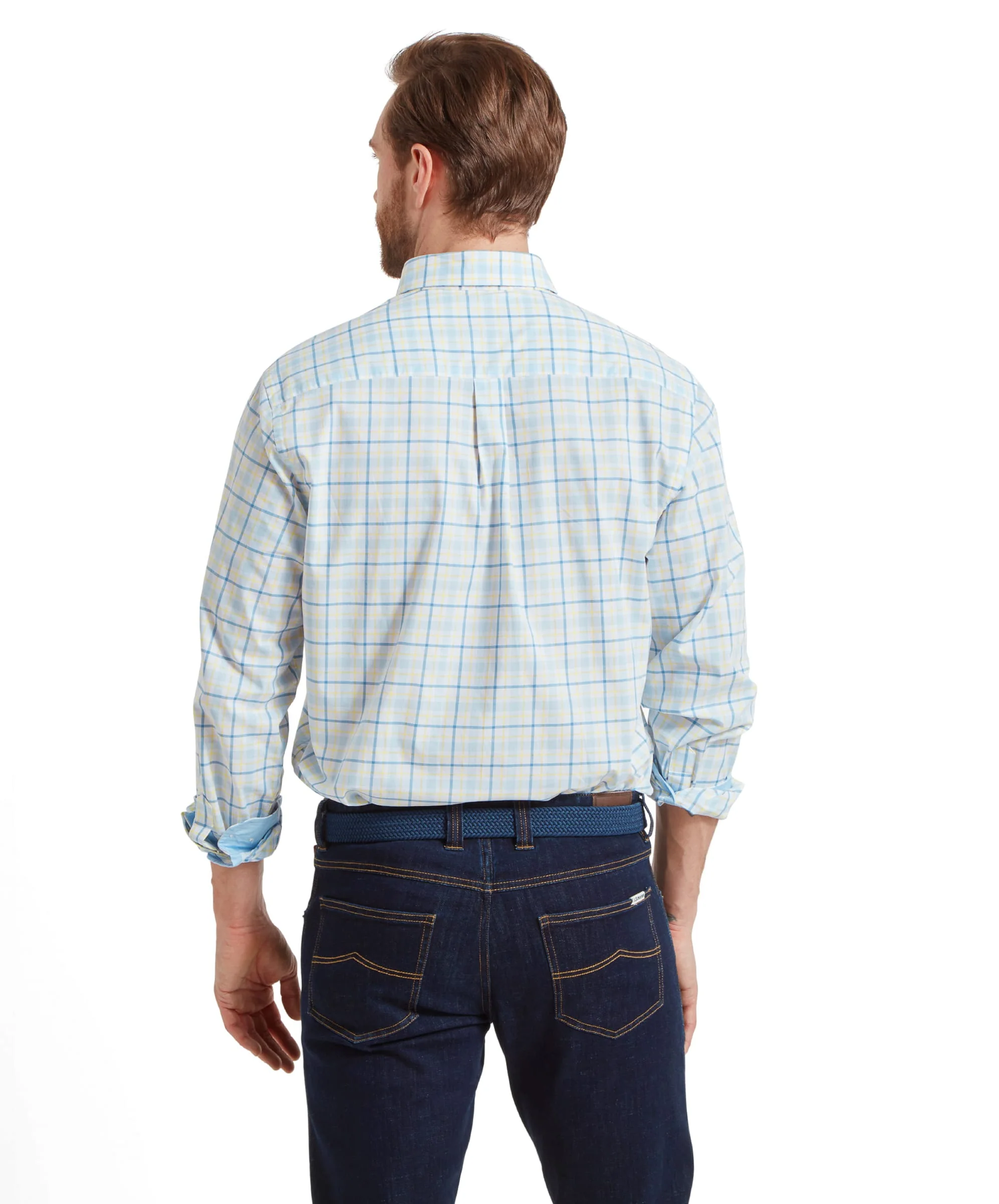 Polstead Classic Shirt - Sky Blue/Pale Blue/Yellow - Image 5
