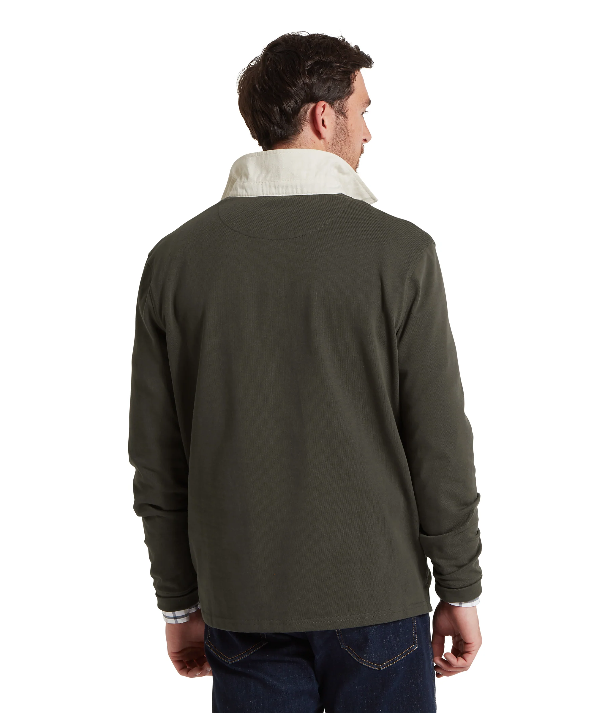 Porthallow Rugby Shirt - Peat Green - Image 6