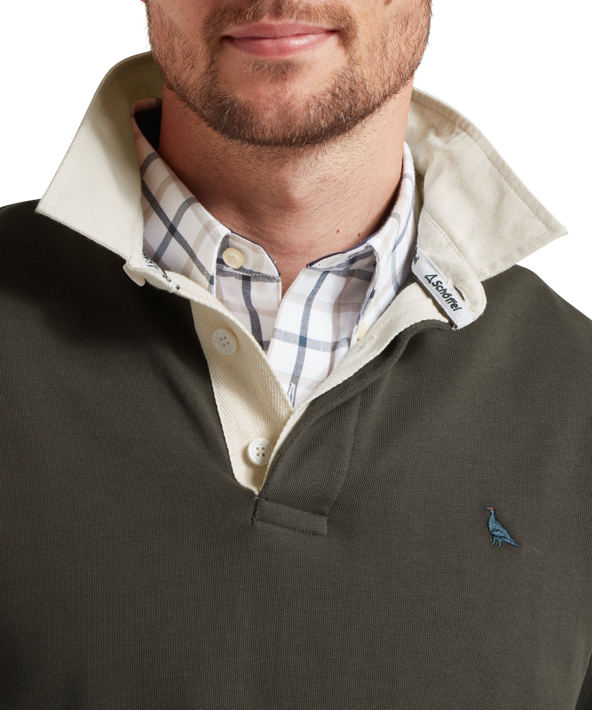Porthallow Rugby Shirt - Peat Green - Image 7