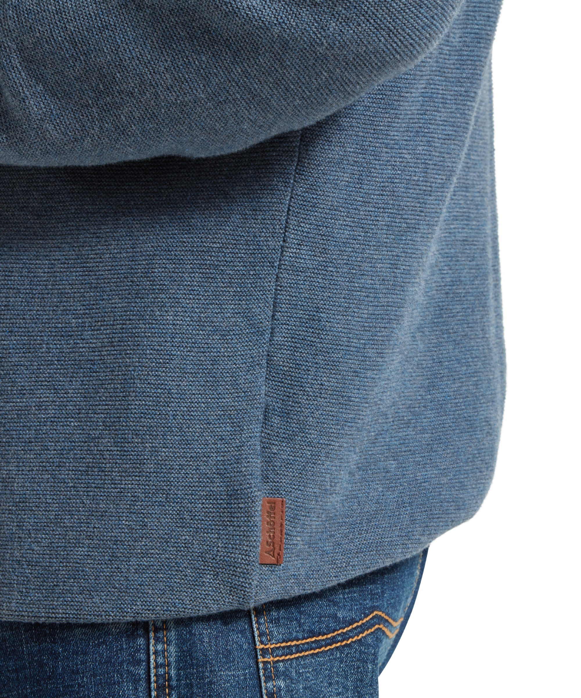 Porthleven Quarter Zip Jumper - Dark Pigeon Blue - Image 7