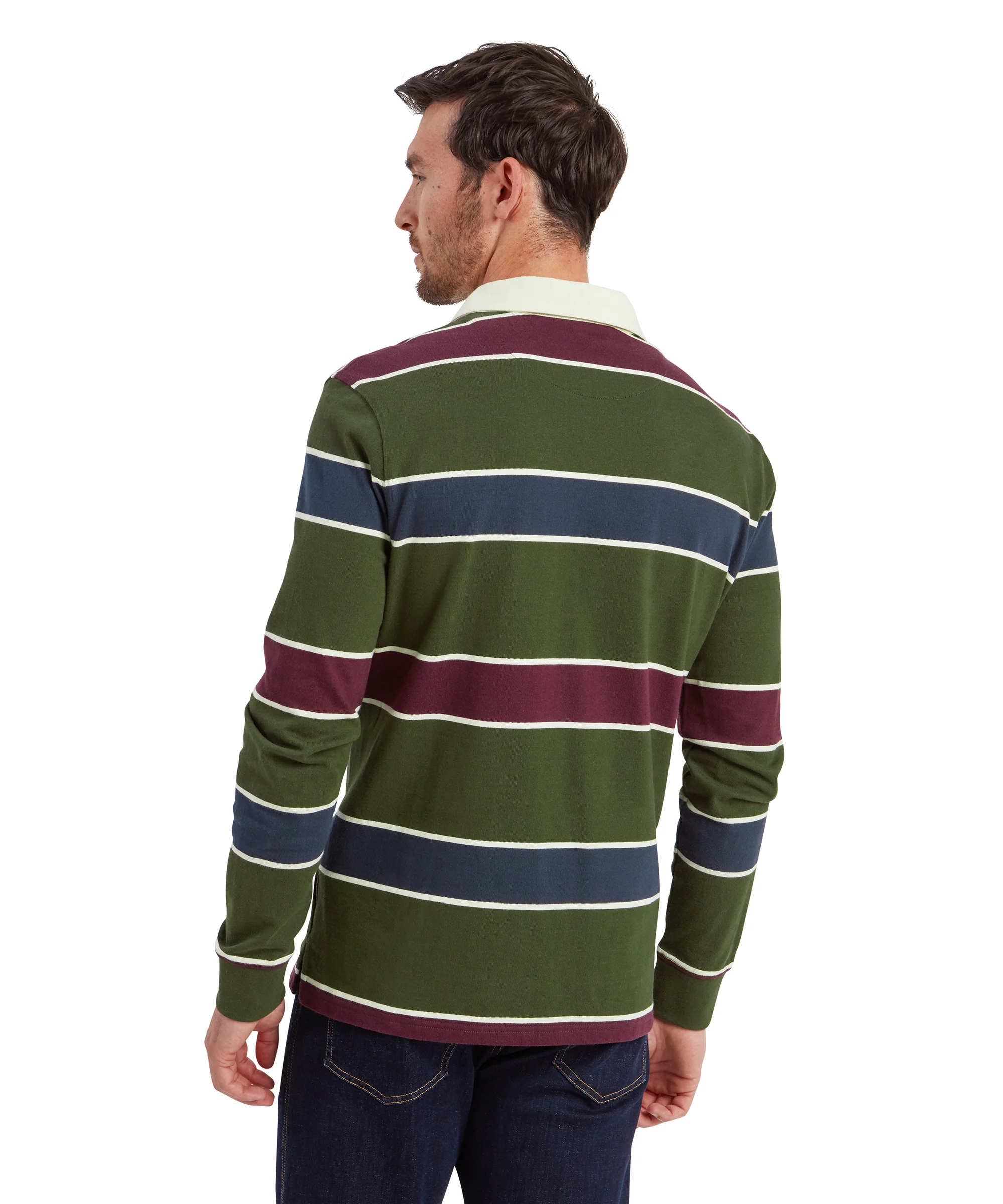 Porthtowan Rugby Top - Woodland/Wine - Image 5