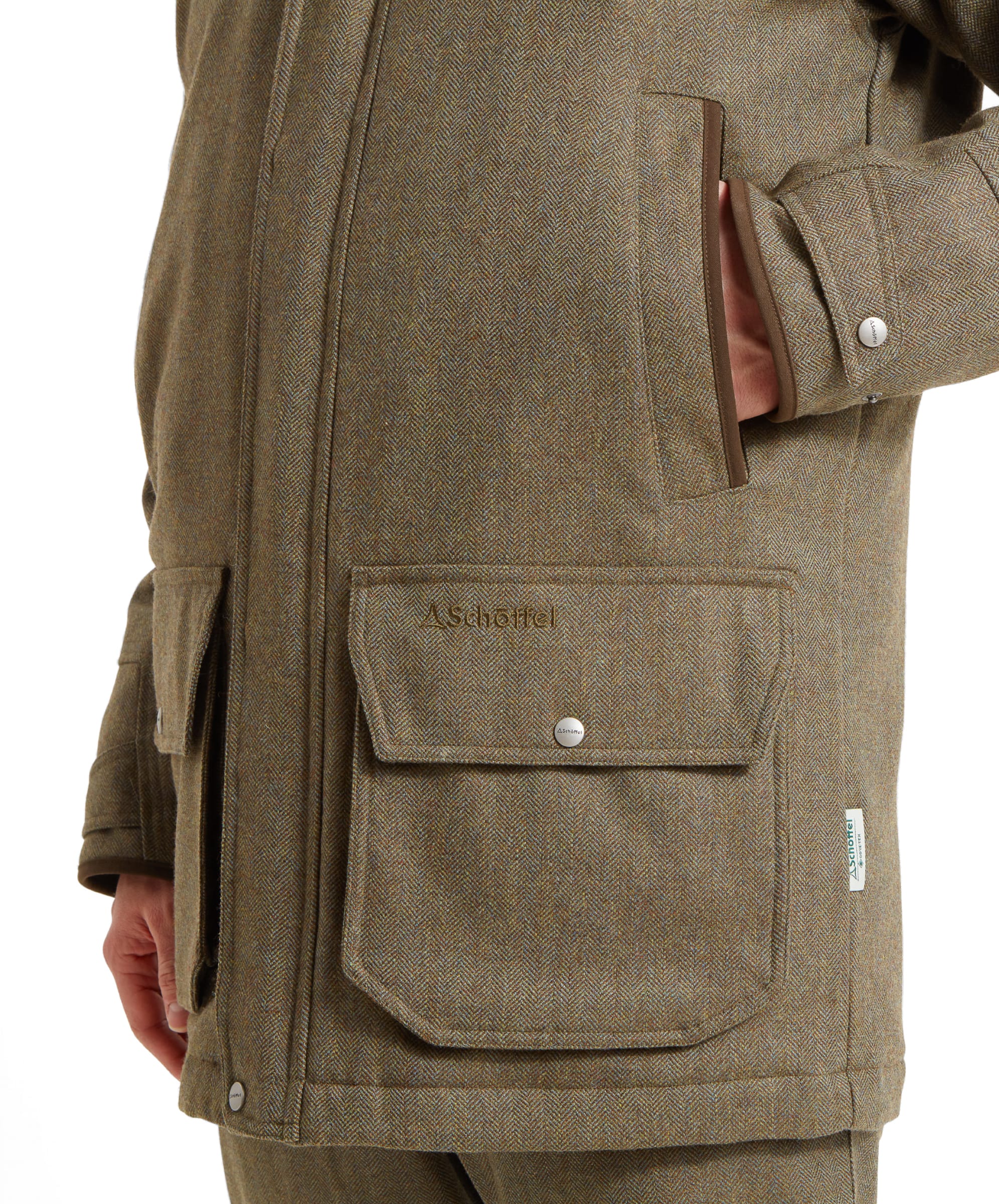 Ptarmigan Tweed Classic Coat - Loden Green Herringbone Tweed - Image 7