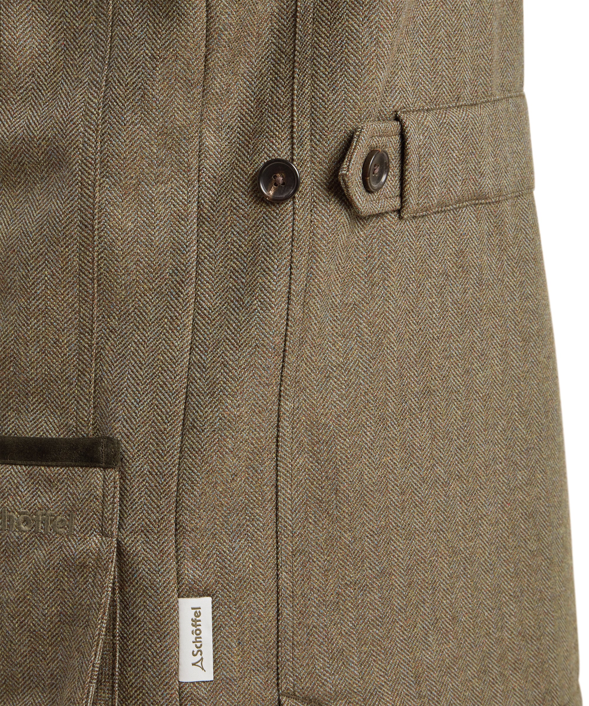 Ptarmigan Tweed Waistcoat II - Loden Green Herringbone Tweed - Image 8