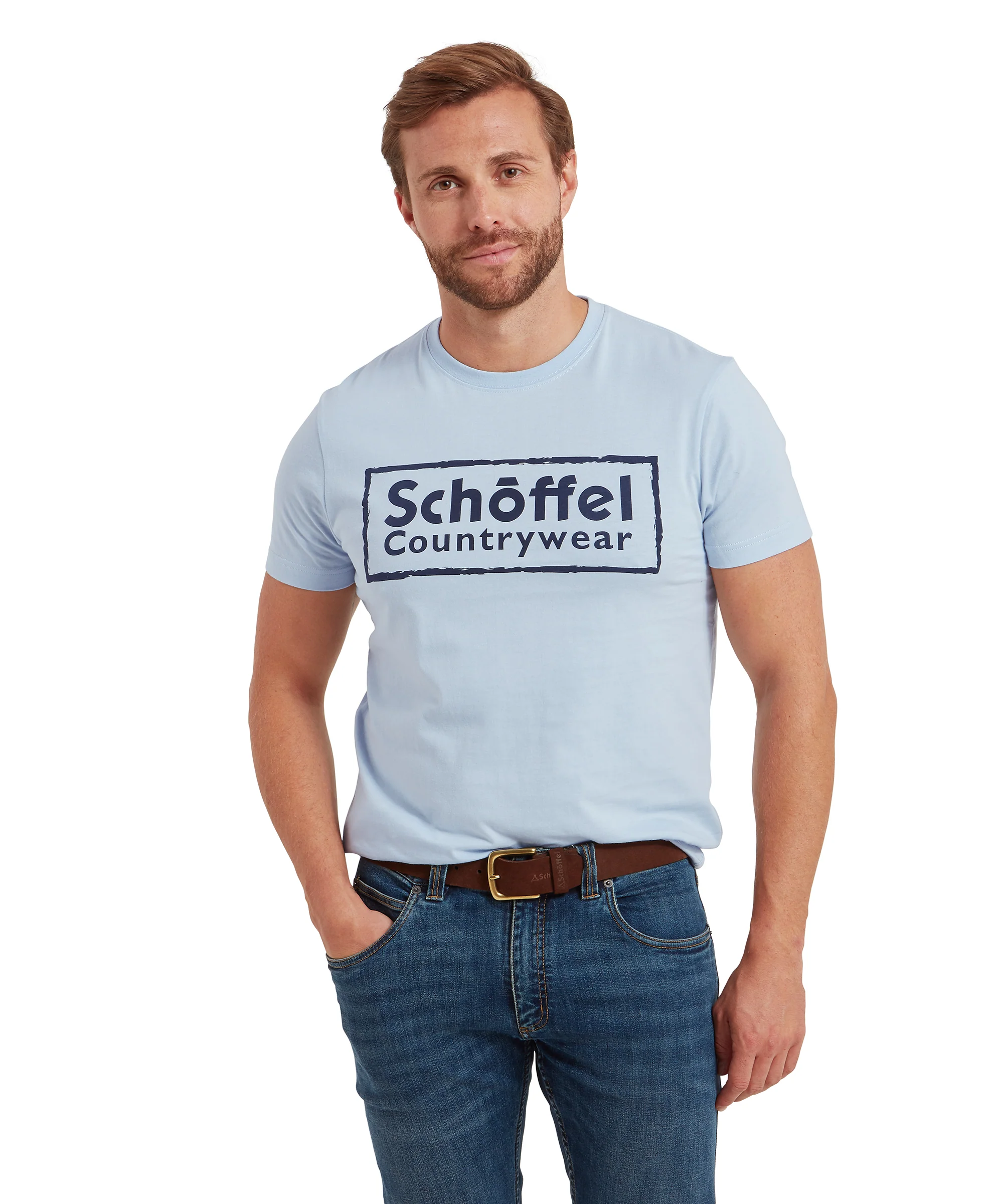 Schoffel Heritage T Shirt - Pale Blue - Image 2