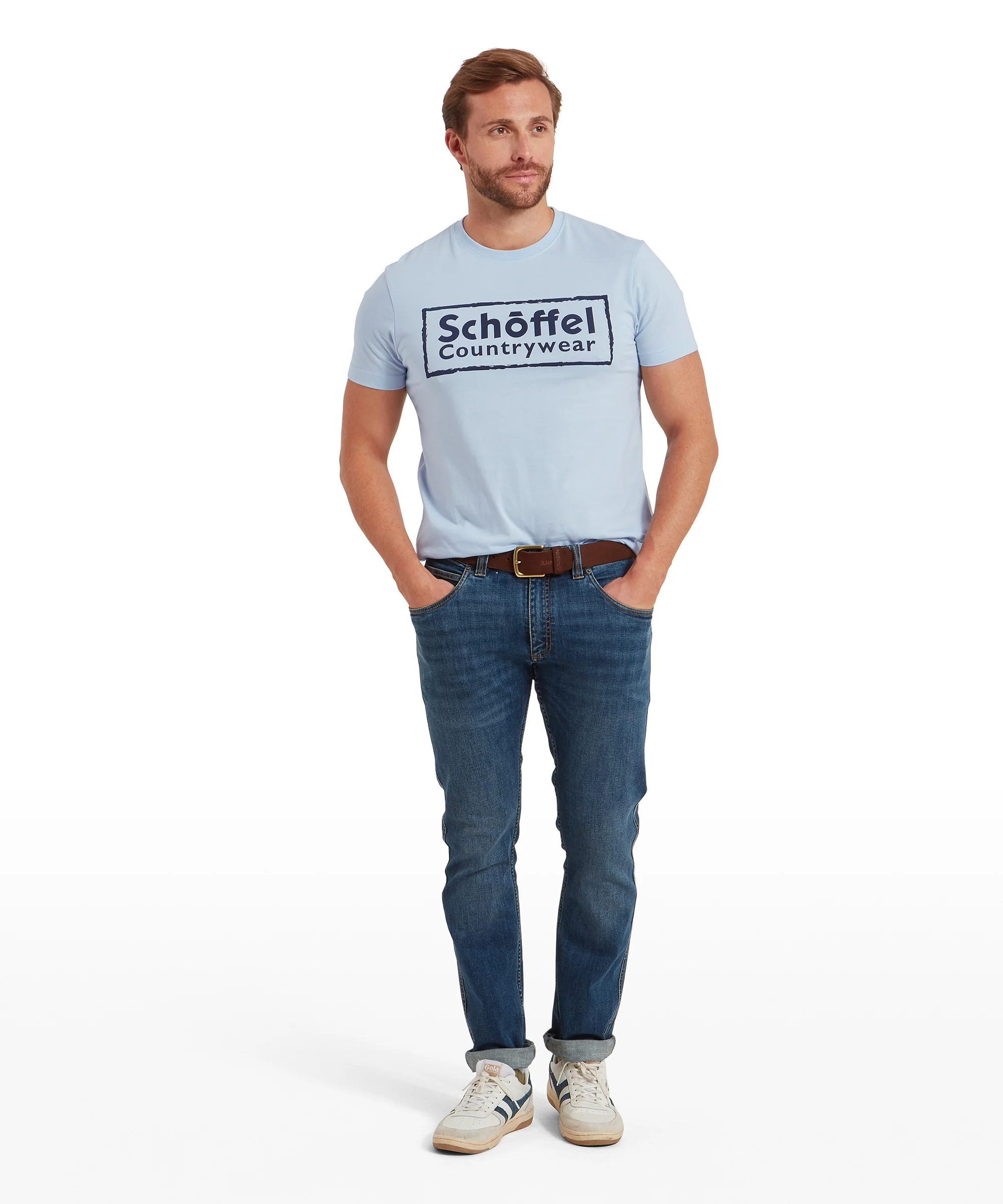 Schoffel Heritage T Shirt - Pale Blue - Image 3