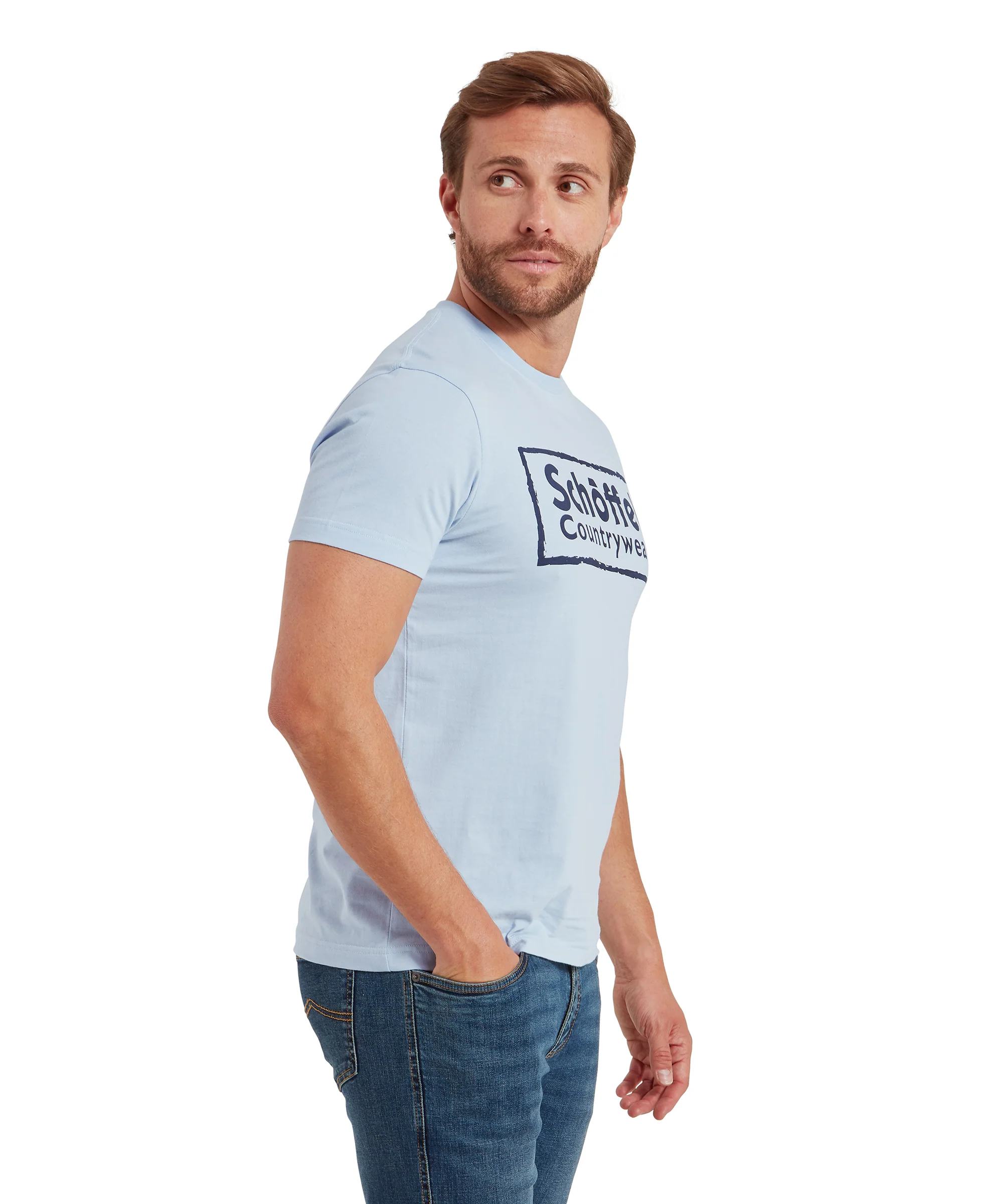 Schoffel Heritage T Shirt - Pale Blue - Image 4