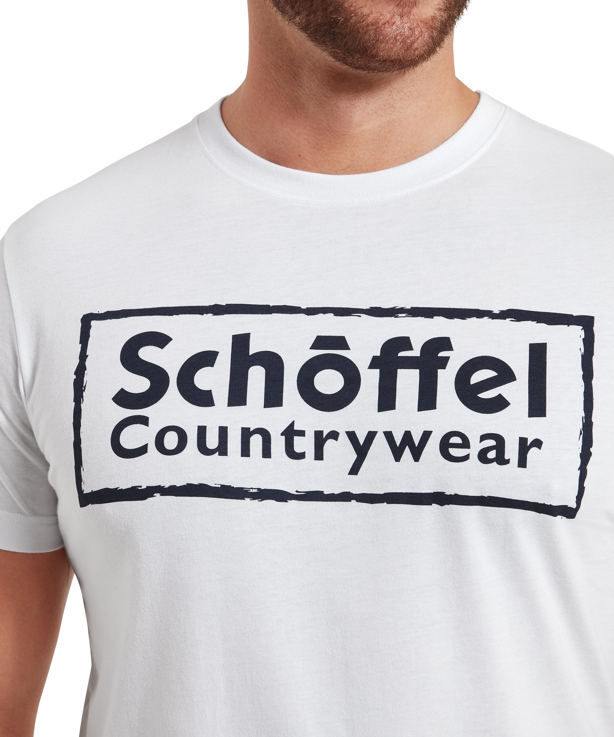 Schoffel Heritage T Shirt - White/Navy Logo - Image 6