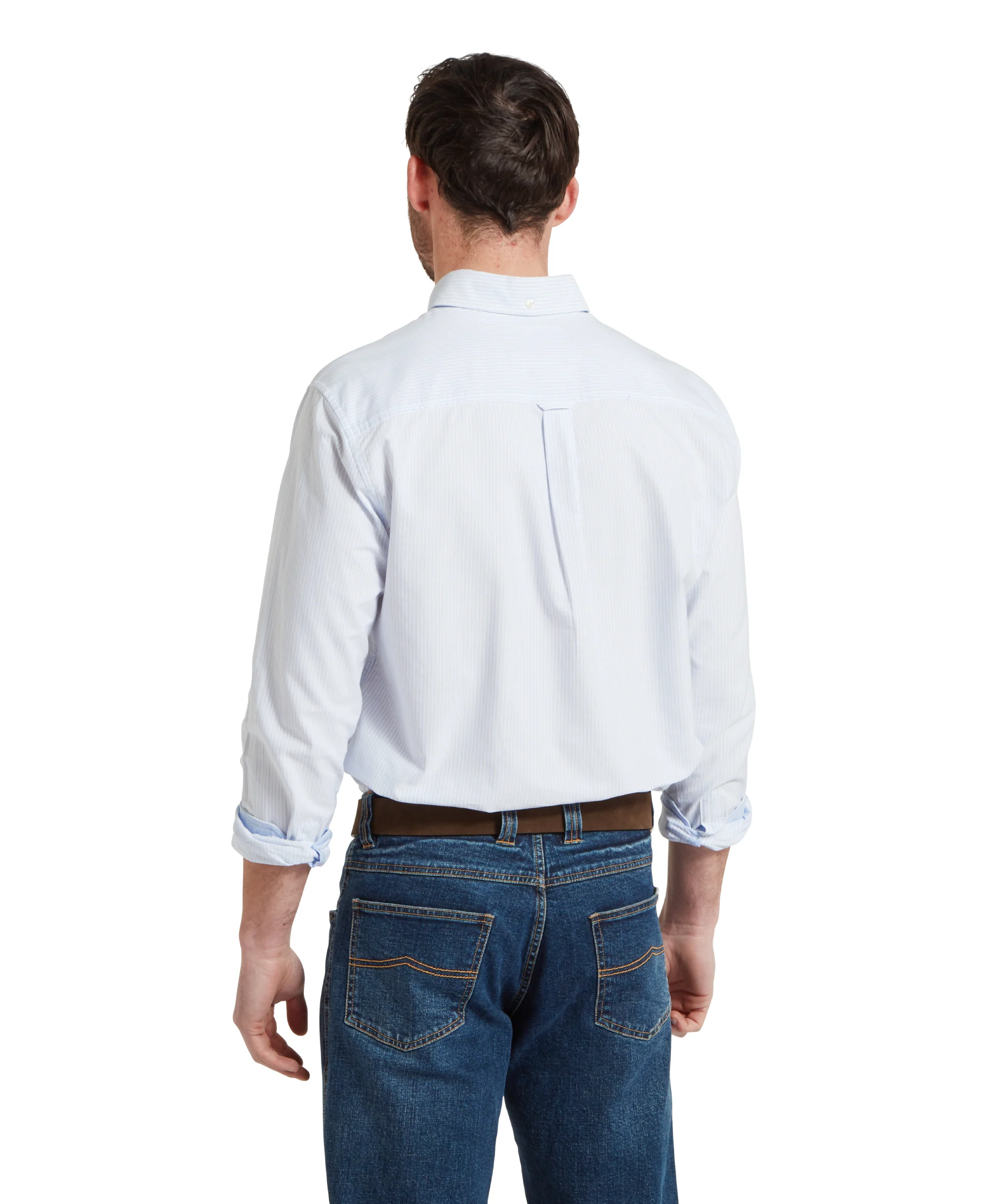 Holt Soft Oxford Tailored Shirt - Pale Blue Stripe - Image 5
