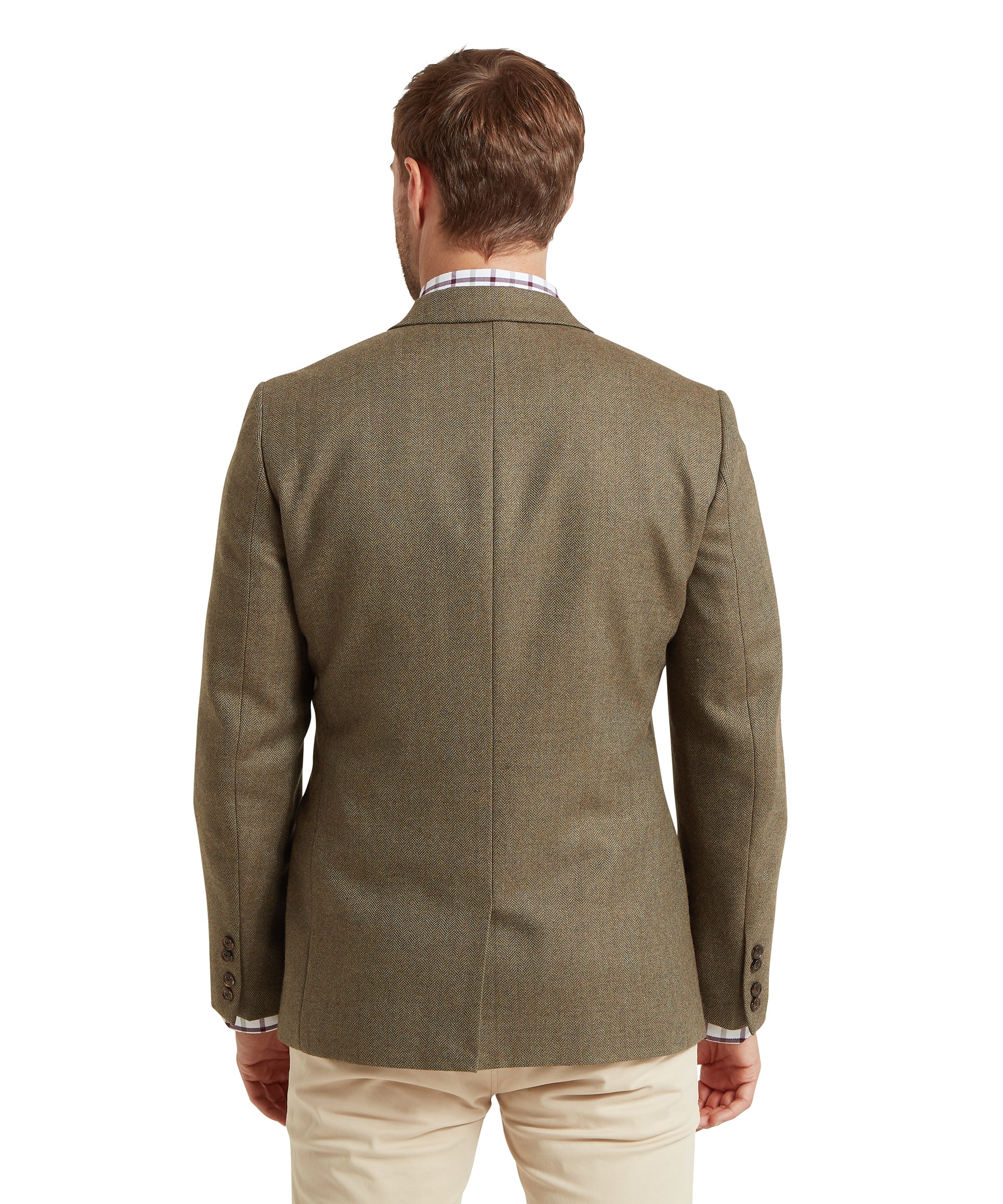 St Andrews Tweed Sports Jacket - Loden Green Herringbone Tweed - Image 6