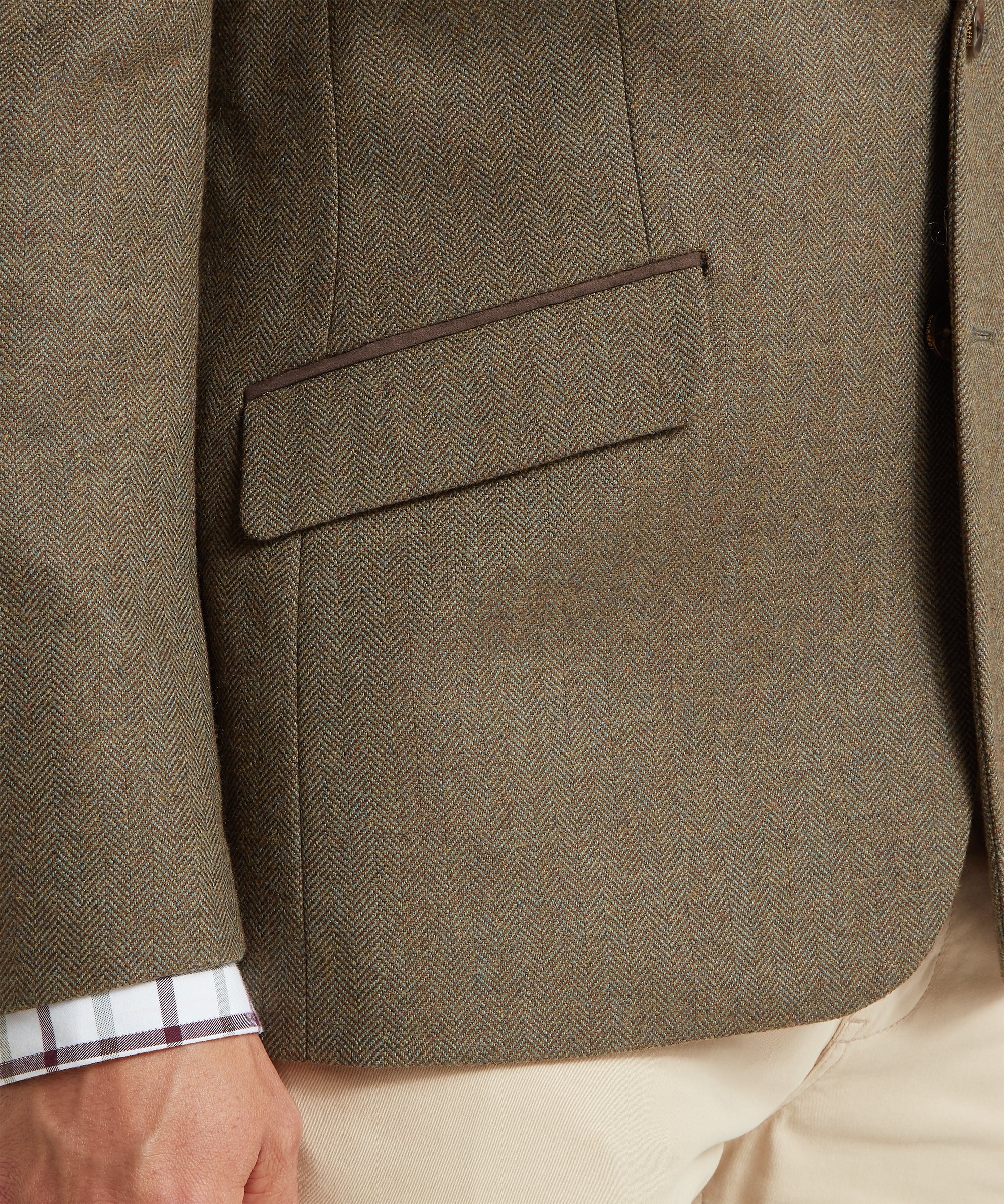St Andrews Tweed Sports Jacket - Loden Green Herringbone Tweed - Image 7