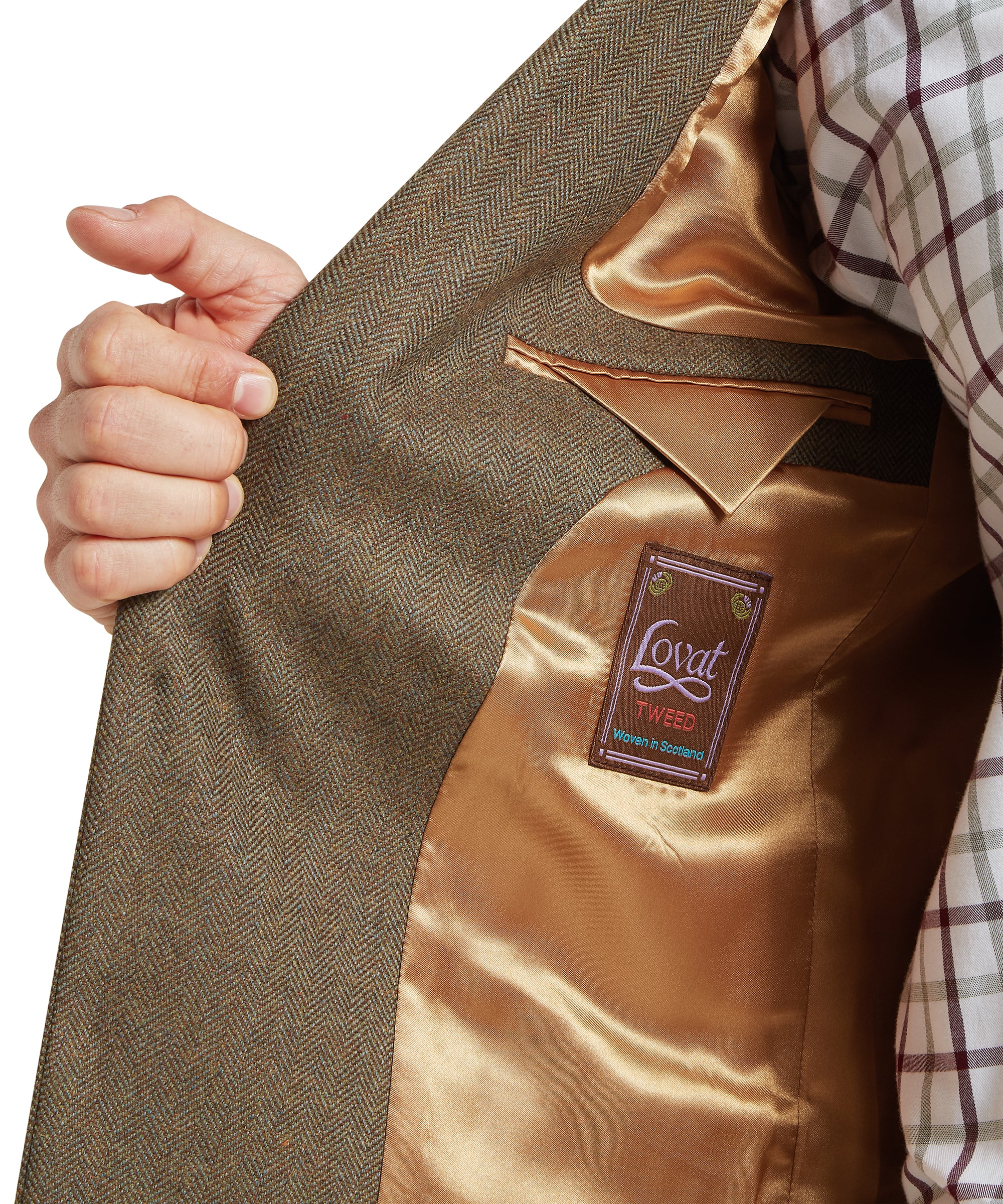 St Andrews Tweed Sports Jacket - Loden Green Herringbone Tweed - Image 8
